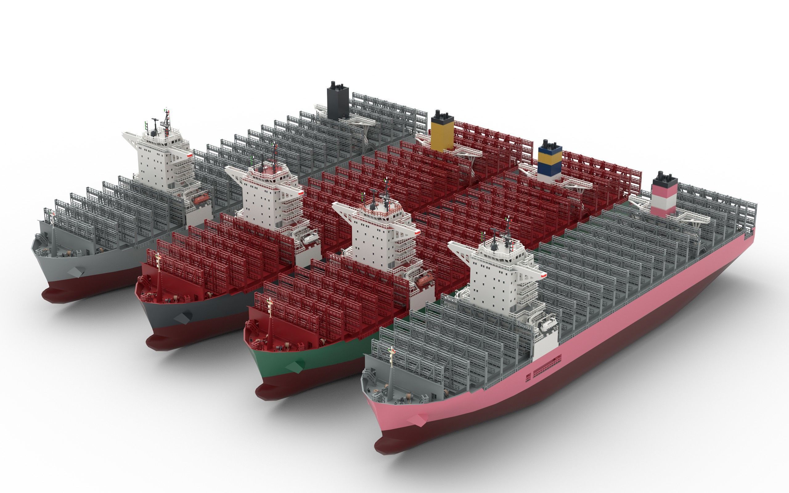 CONTAINER SHIP lowpoly Low-poly 3D model_2