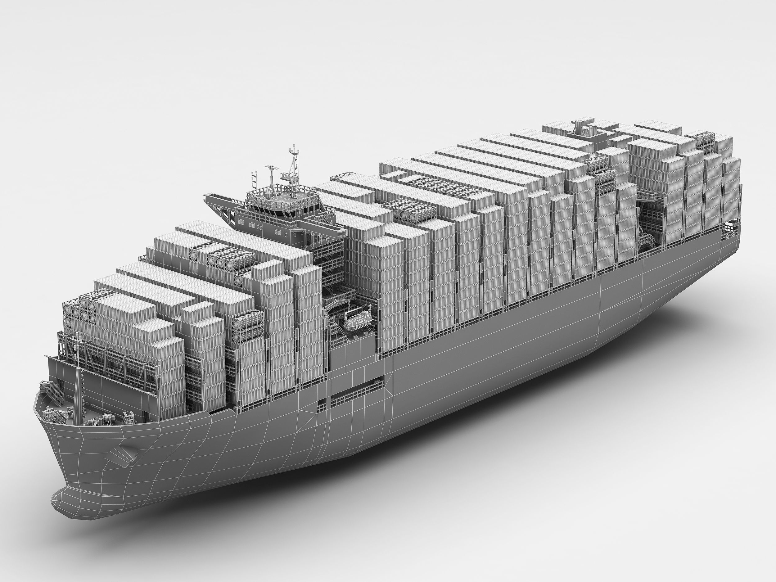 CONTAINER SHIP lowpoly Low-poly 3D model_9