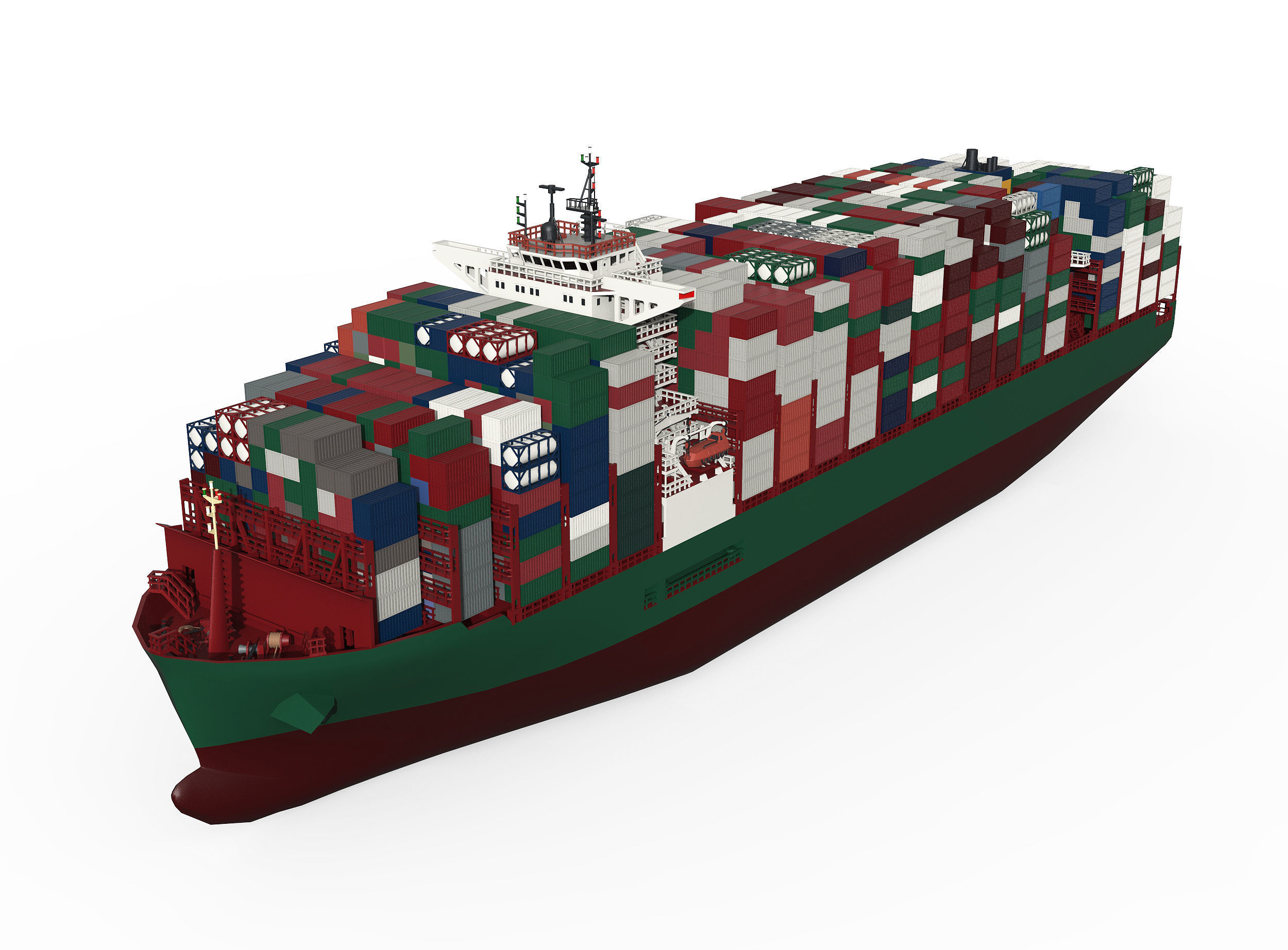 CONTAINER SHIP lowpoly Low-poly 3D model_6