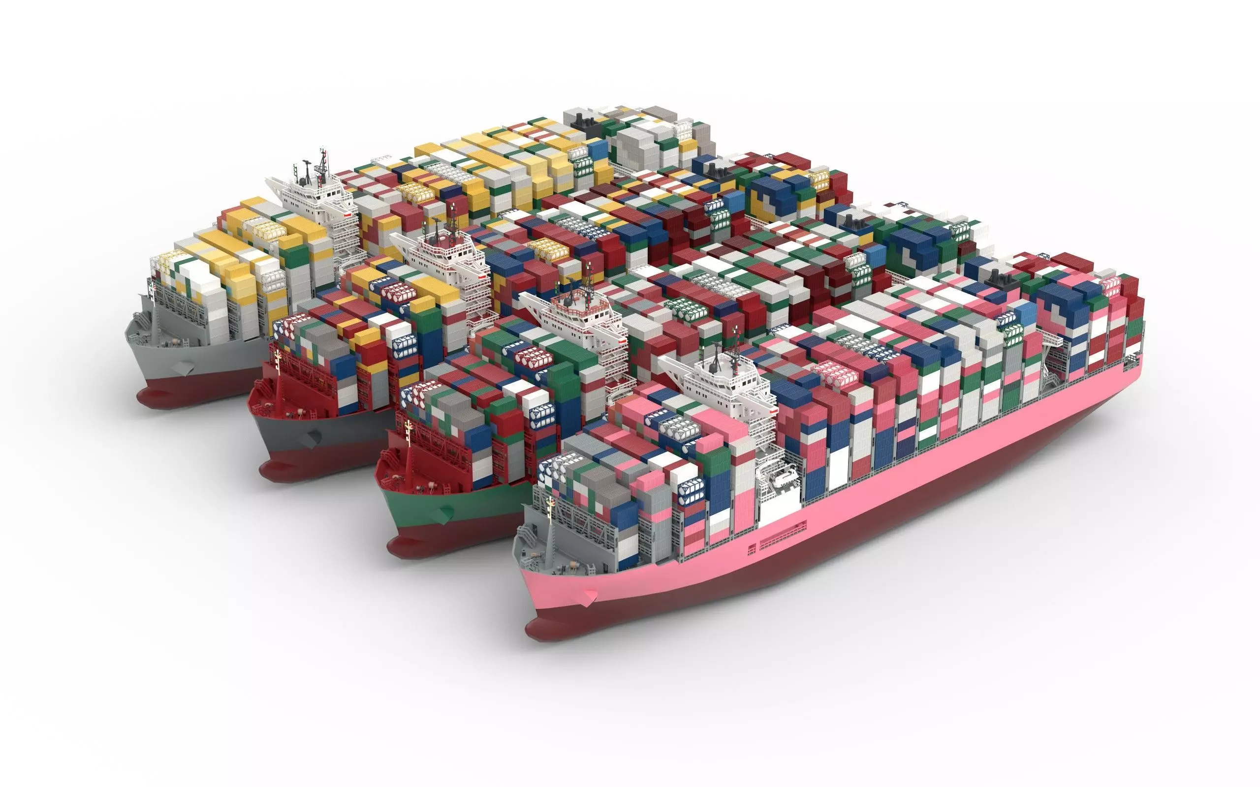 CONTAINER SHIP lowpoly Low-poly 3D model_0