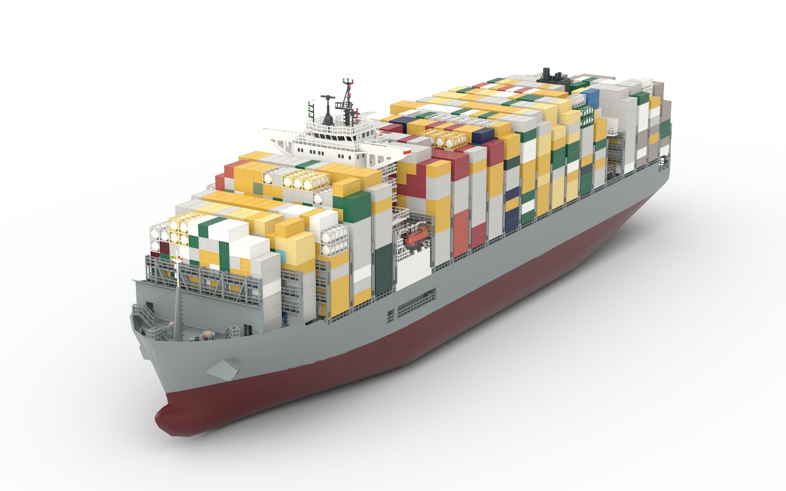 CONTAINER SHIP lowpoly Low-poly 3D model_4