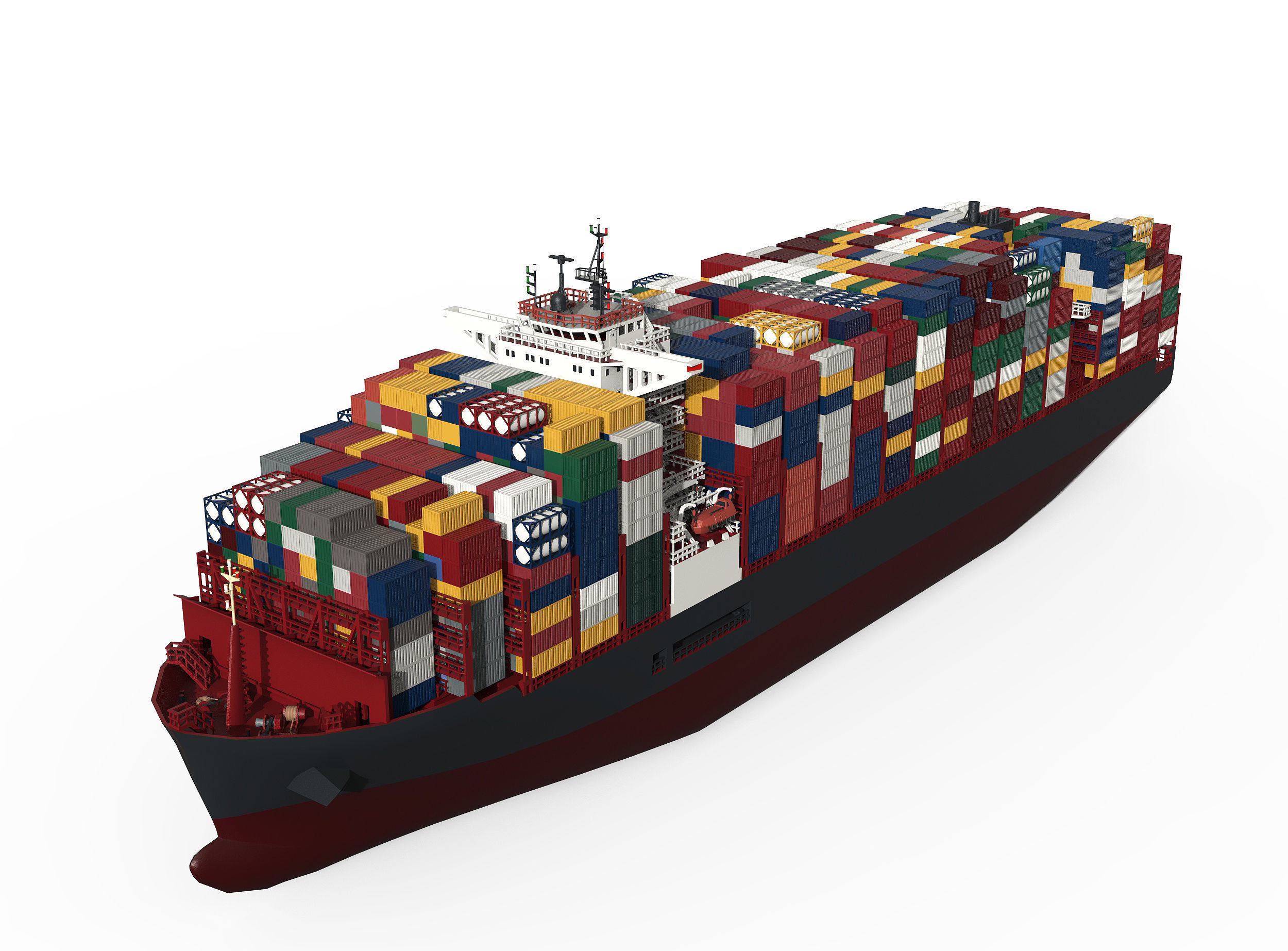 CONTAINER SHIP lowpoly Low-poly 3D model_5