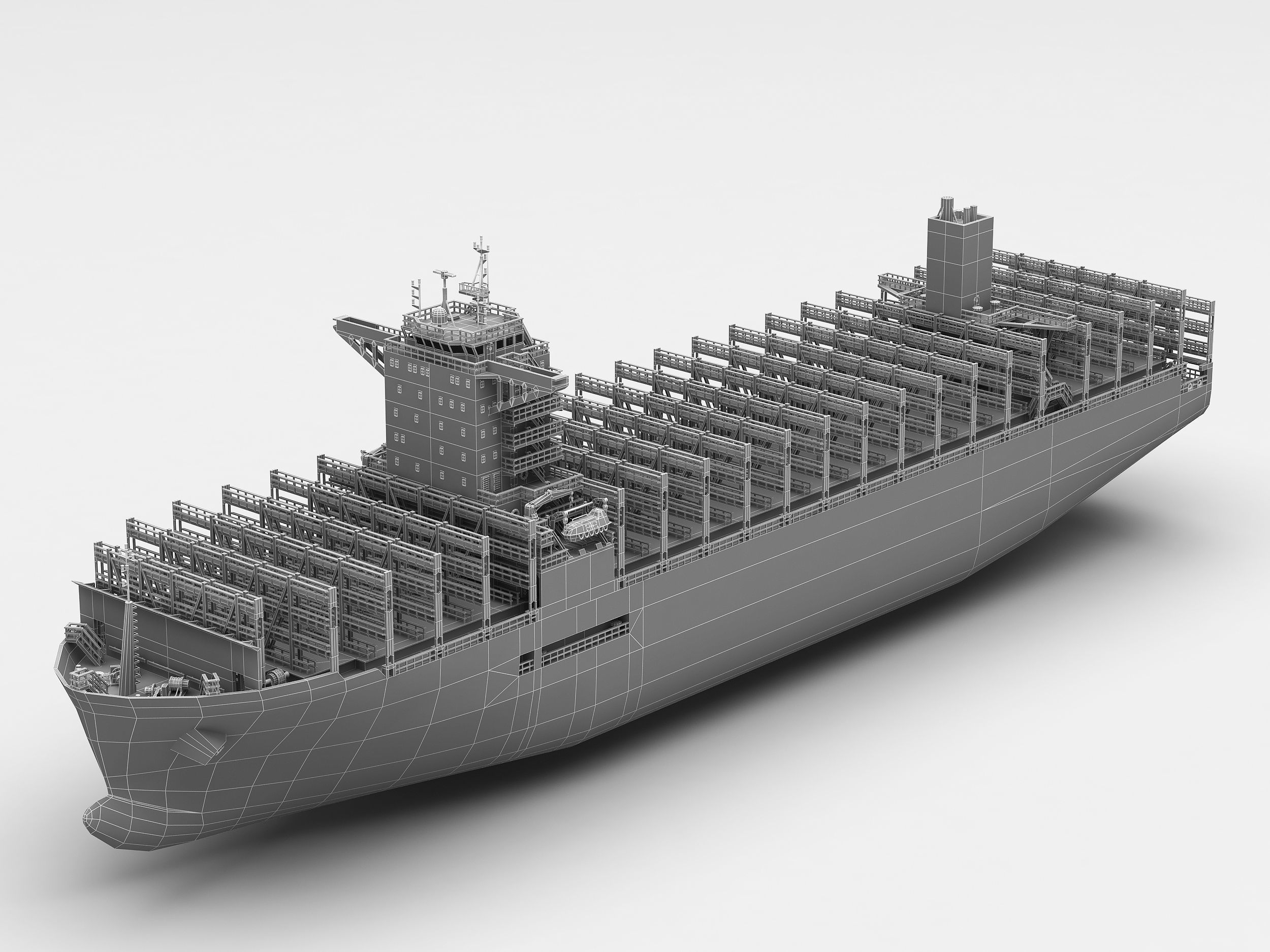 CONTAINER SHIP lowpoly Low-poly 3D model_8