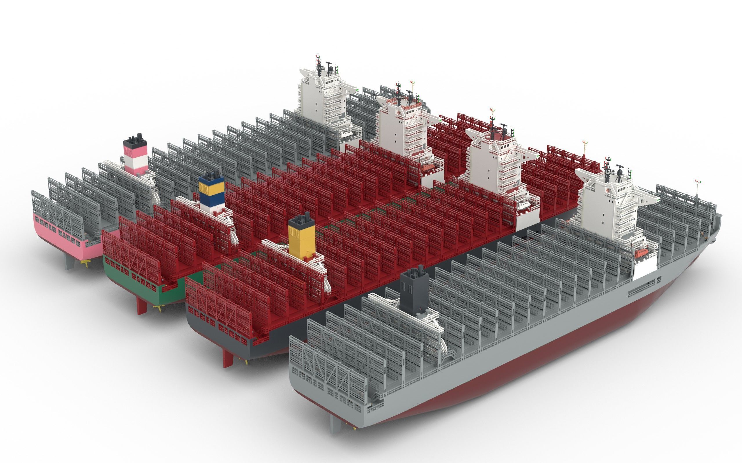 CONTAINER SHIP lowpoly Low-poly 3D model_3