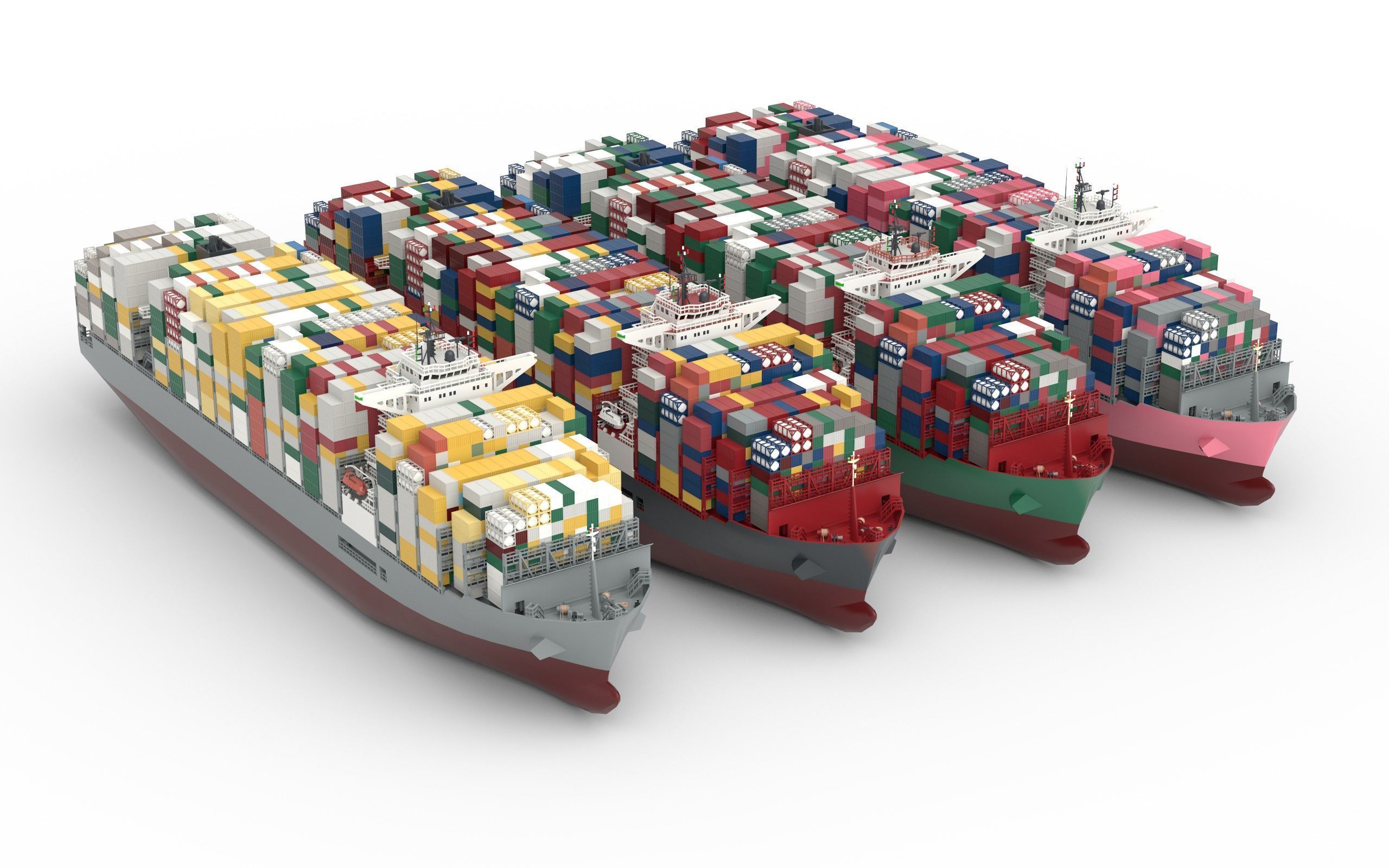 CONTAINER SHIP lowpoly Low-poly 3D model_1