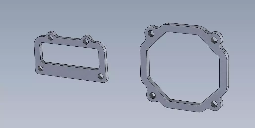 Eaton M62 inlet and outlet flanges 3D print model_0