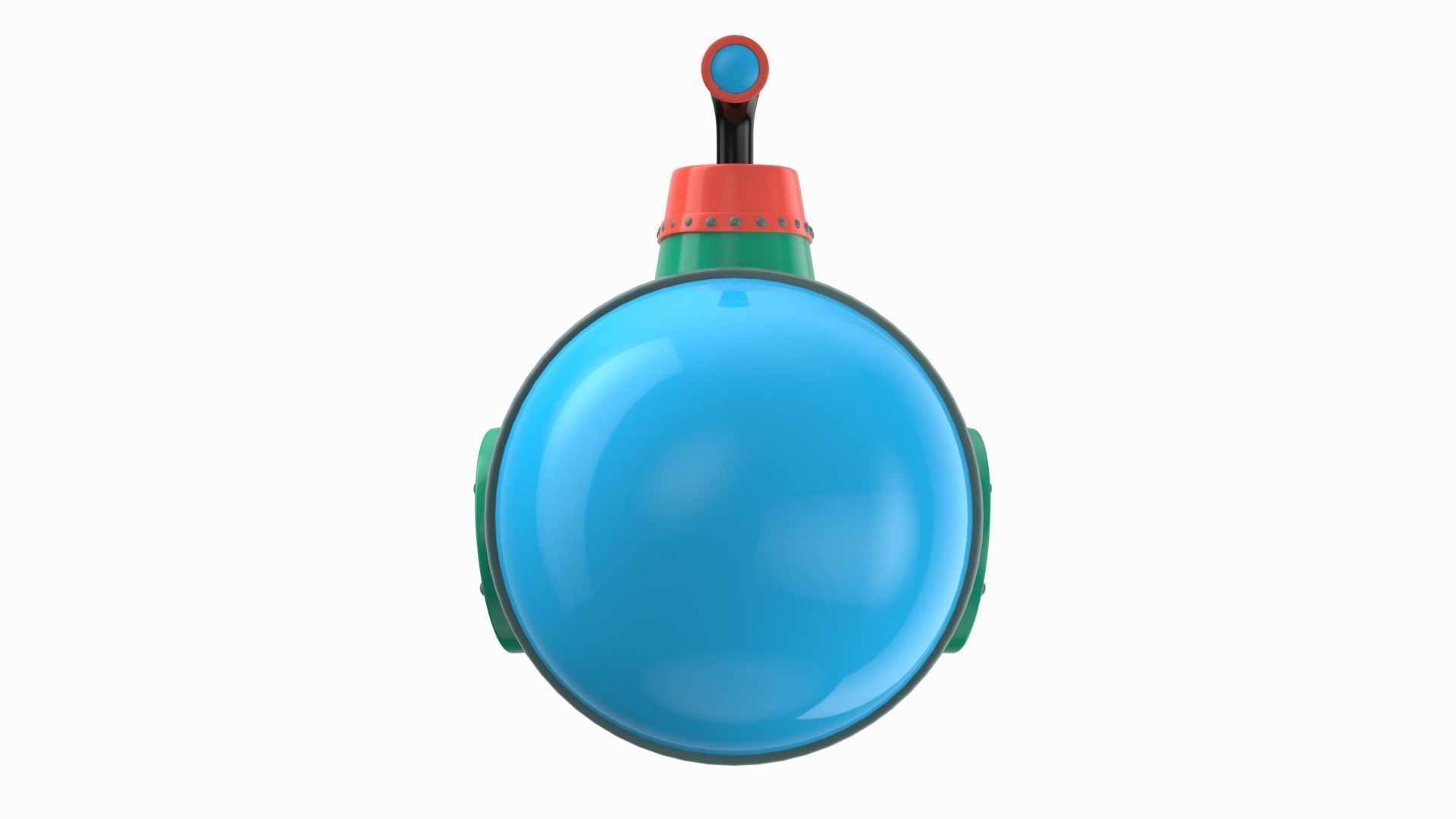 Cartoon Style Submarine Yellow 3D model_8