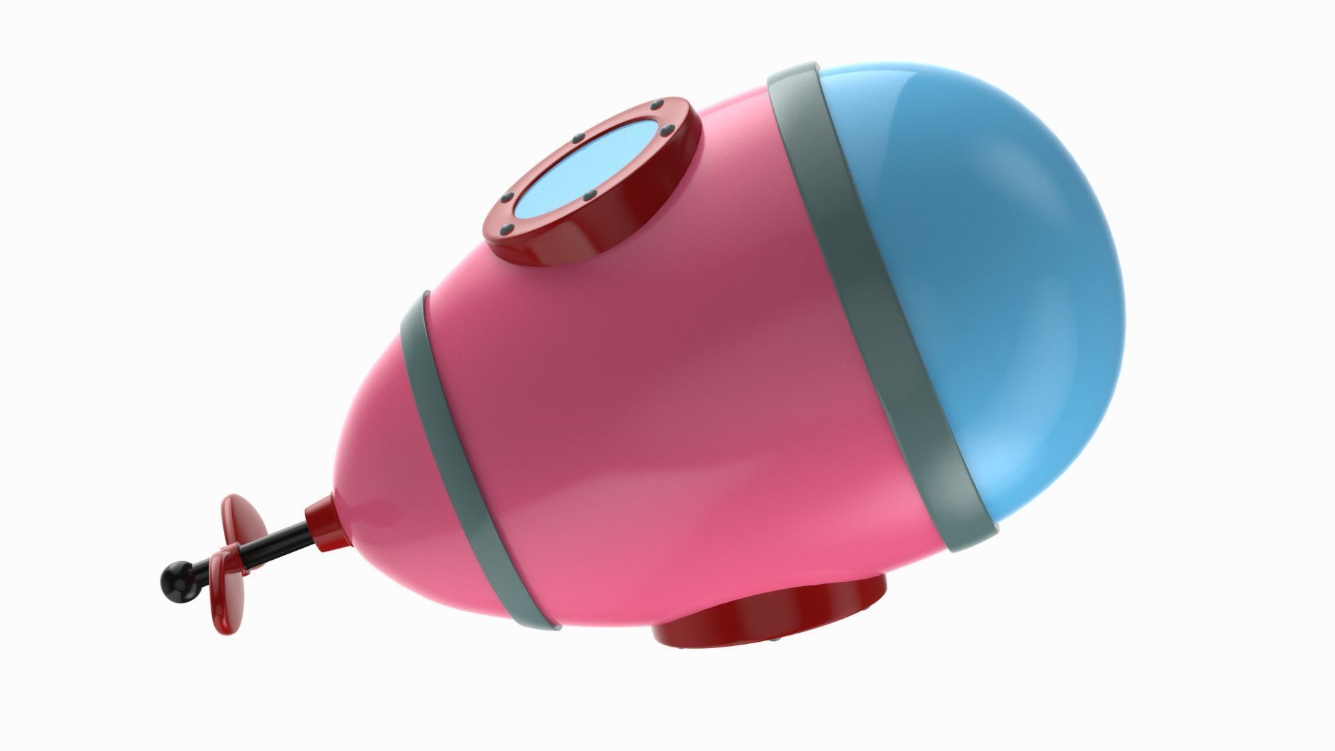 Cartoon Style Submarine Yellow 3D model_13