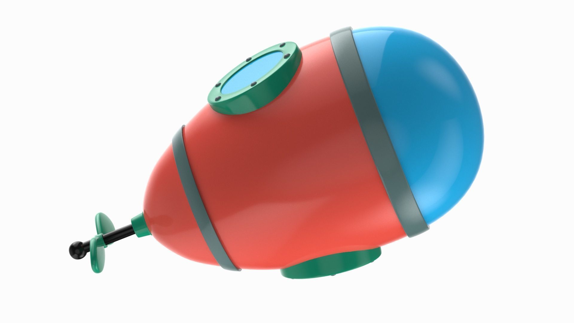 Cartoon Style Submarine Yellow 3D model_14