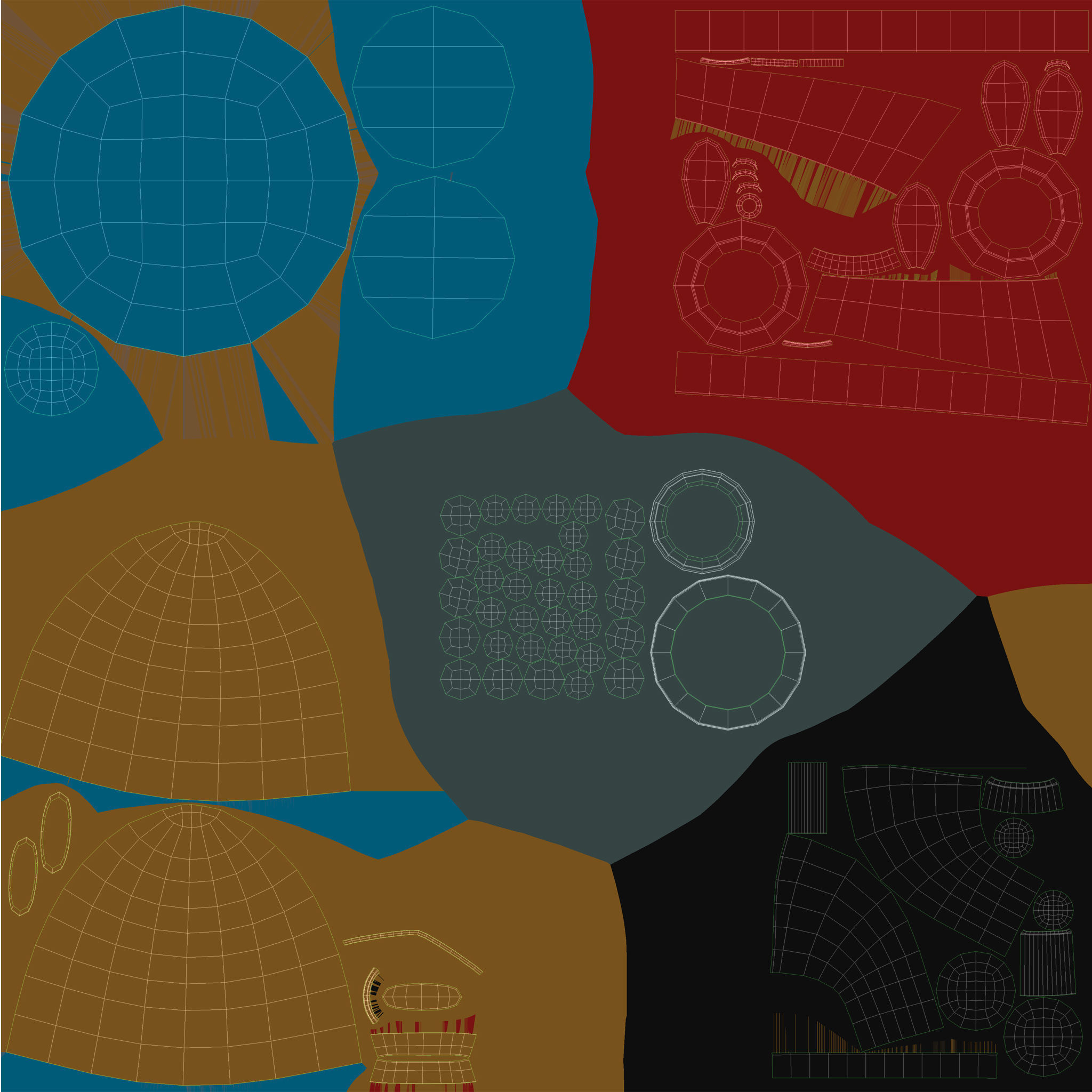 Cartoon Style Submarine Yellow 3D model_18