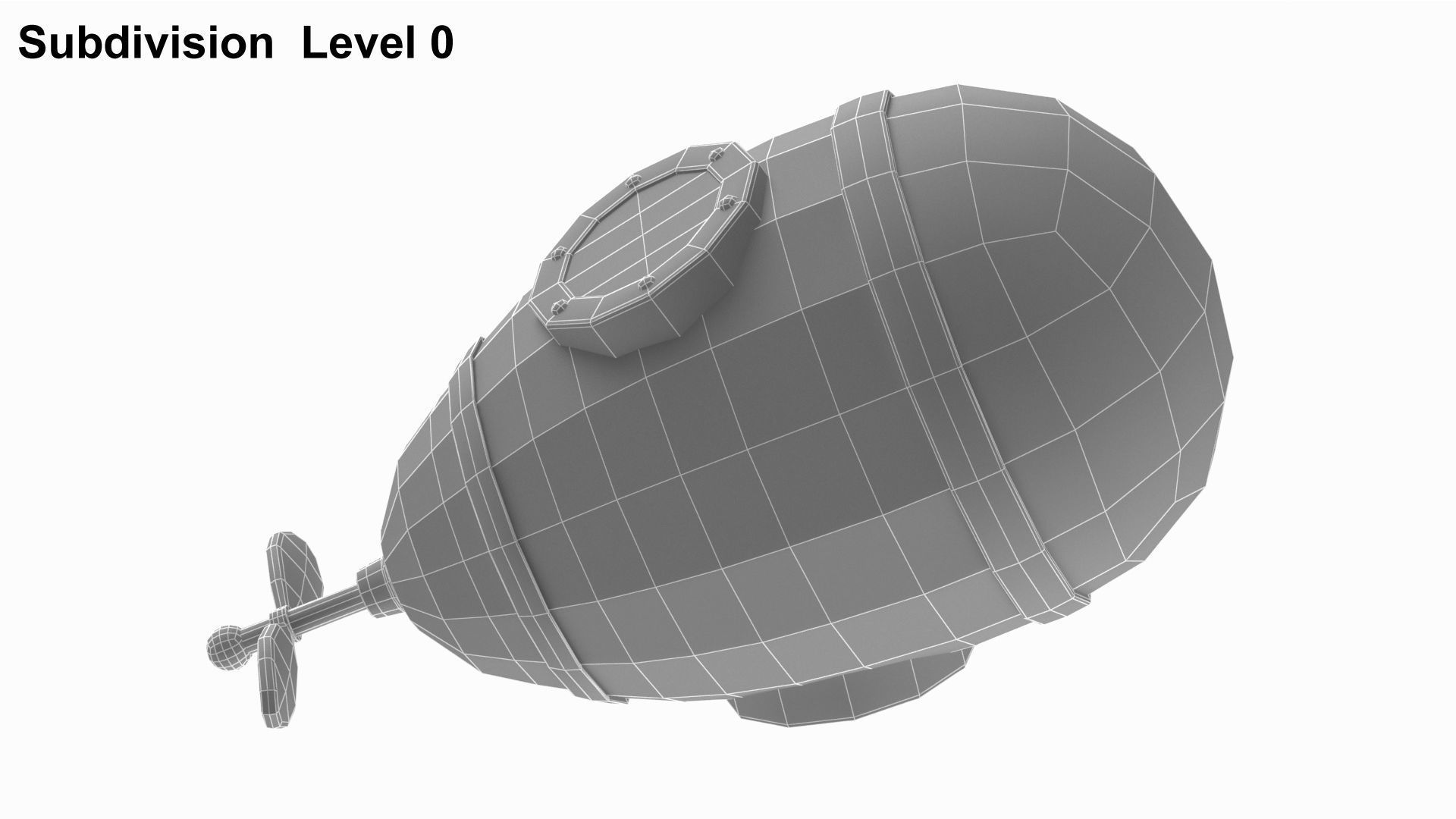 Cartoon Style Submarine Yellow 3D model_23