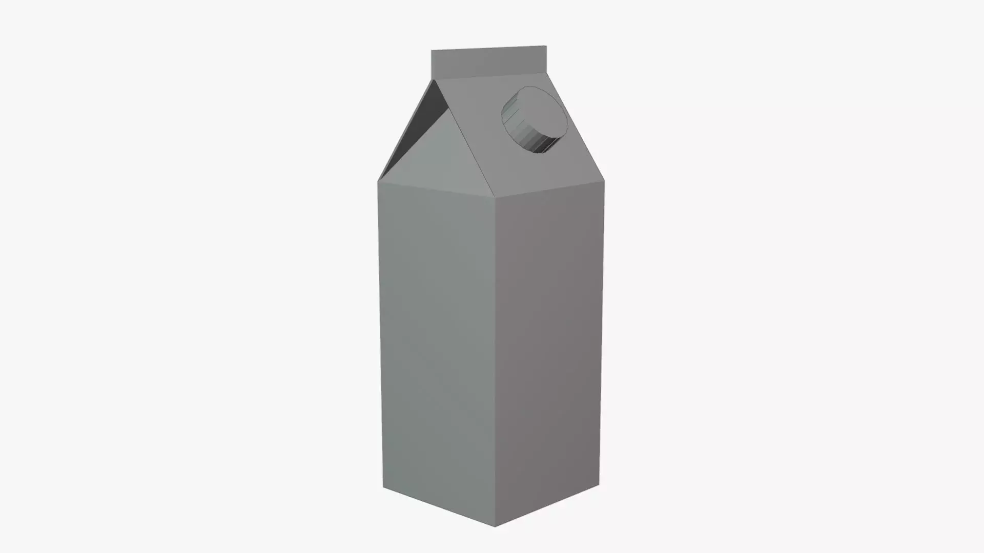 Basic Milk Carton - Geometry Only No Textures No Materials 3D model_0