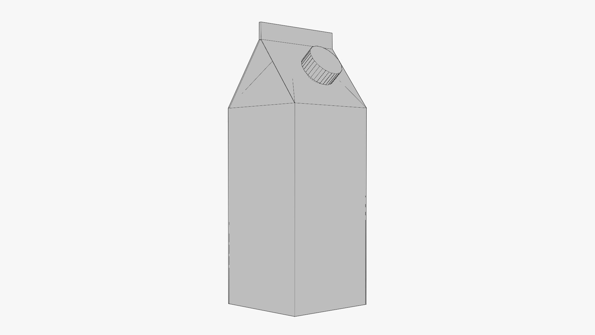 Basic Milk Carton - Geometry Only No Textures No Materials 3D model_5