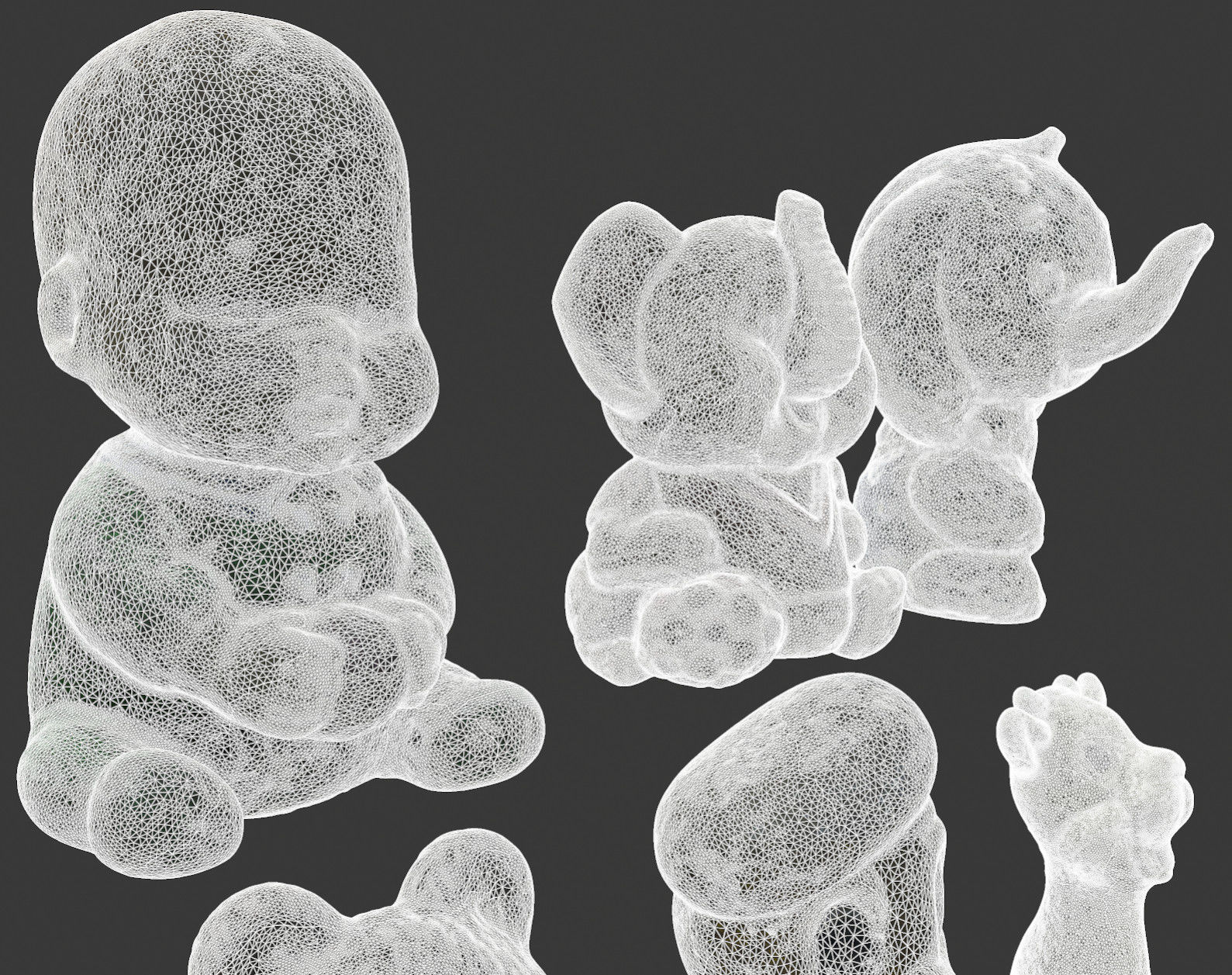 Old Soviet rubber toys high-poly set2 3D model_11