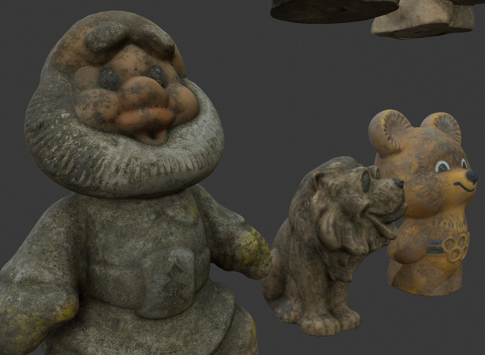 Old Soviet rubber toys high-poly set2 3D model_8