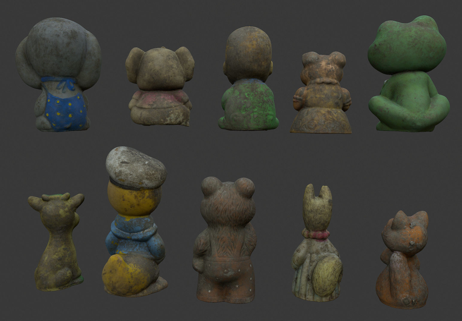 Old Soviet rubber toys high-poly set2 3D model_6