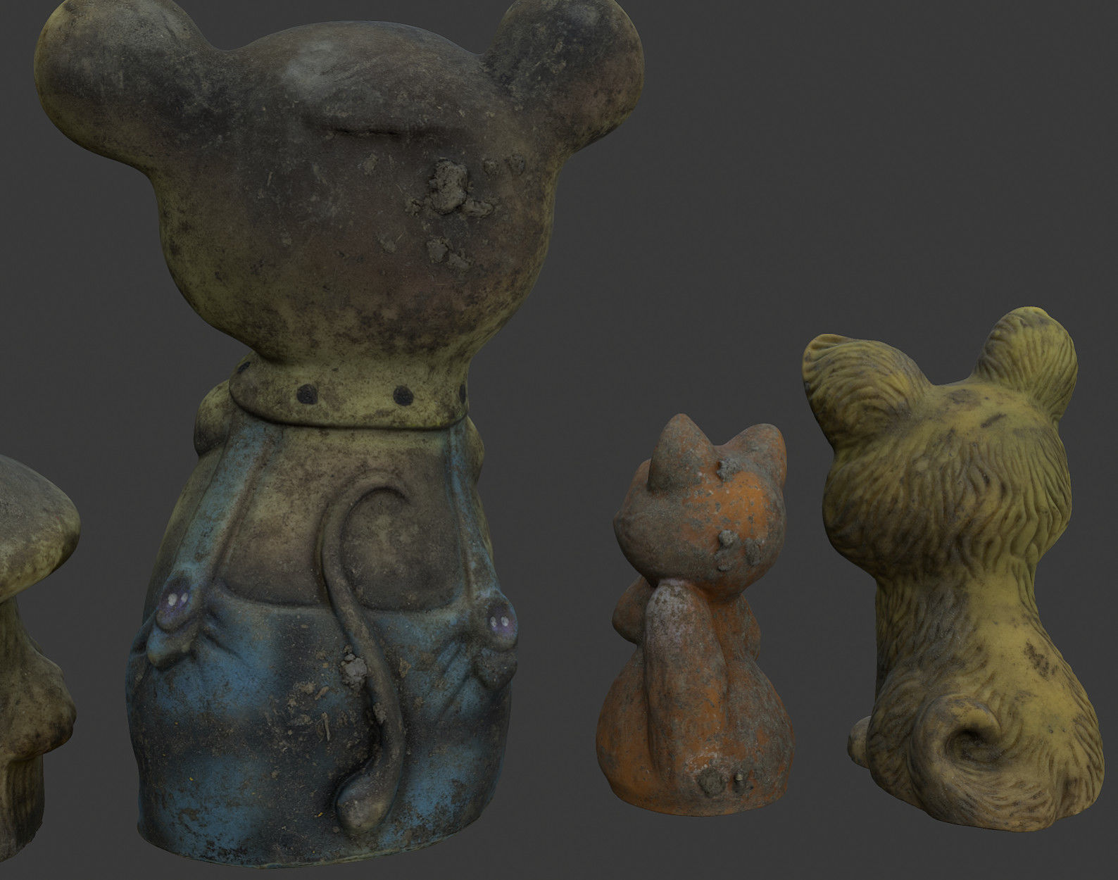 Old Soviet rubber toys high-poly set2 3D model_9