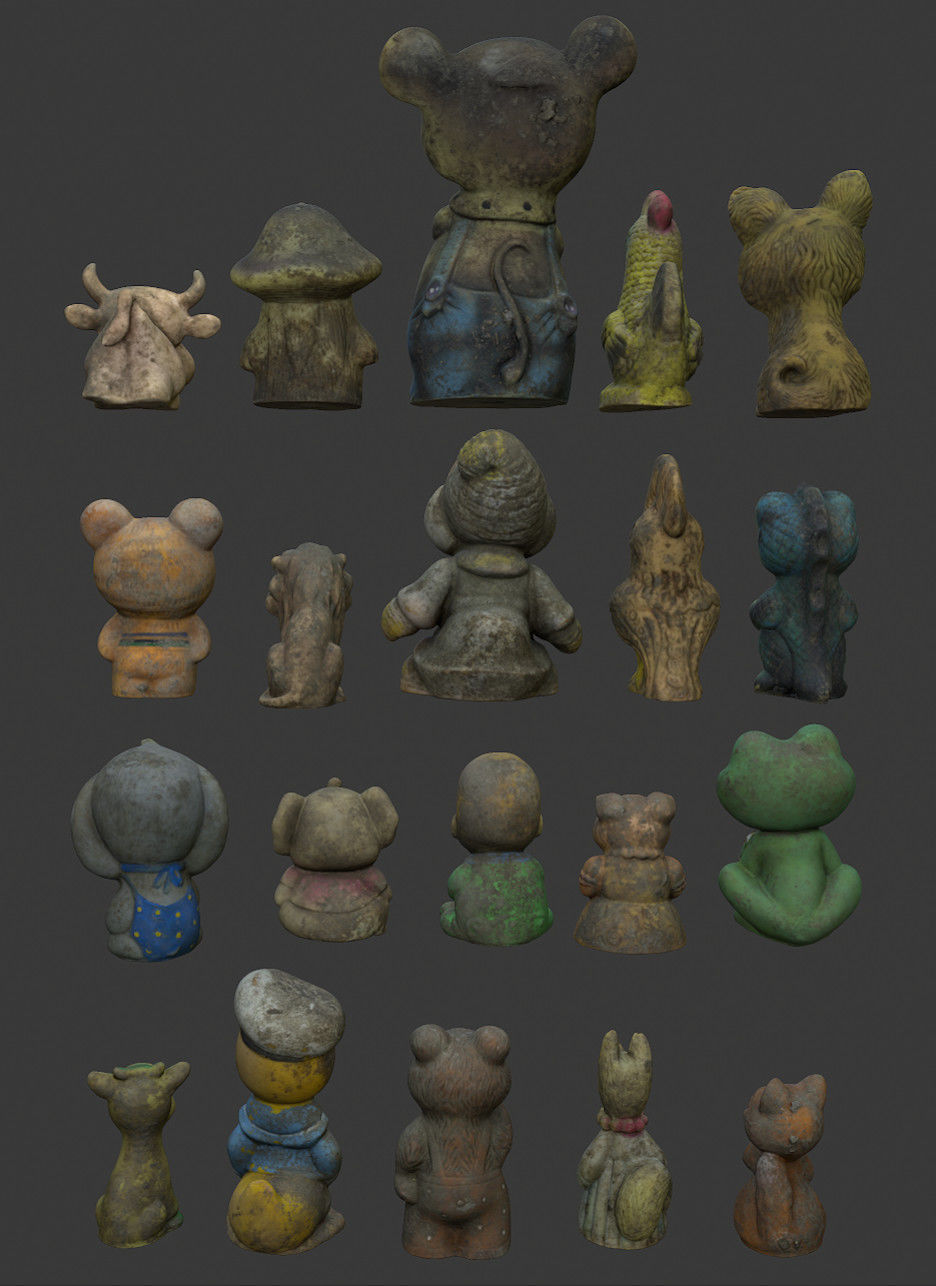 Old Soviet rubber toys high-poly set2 3D model_2