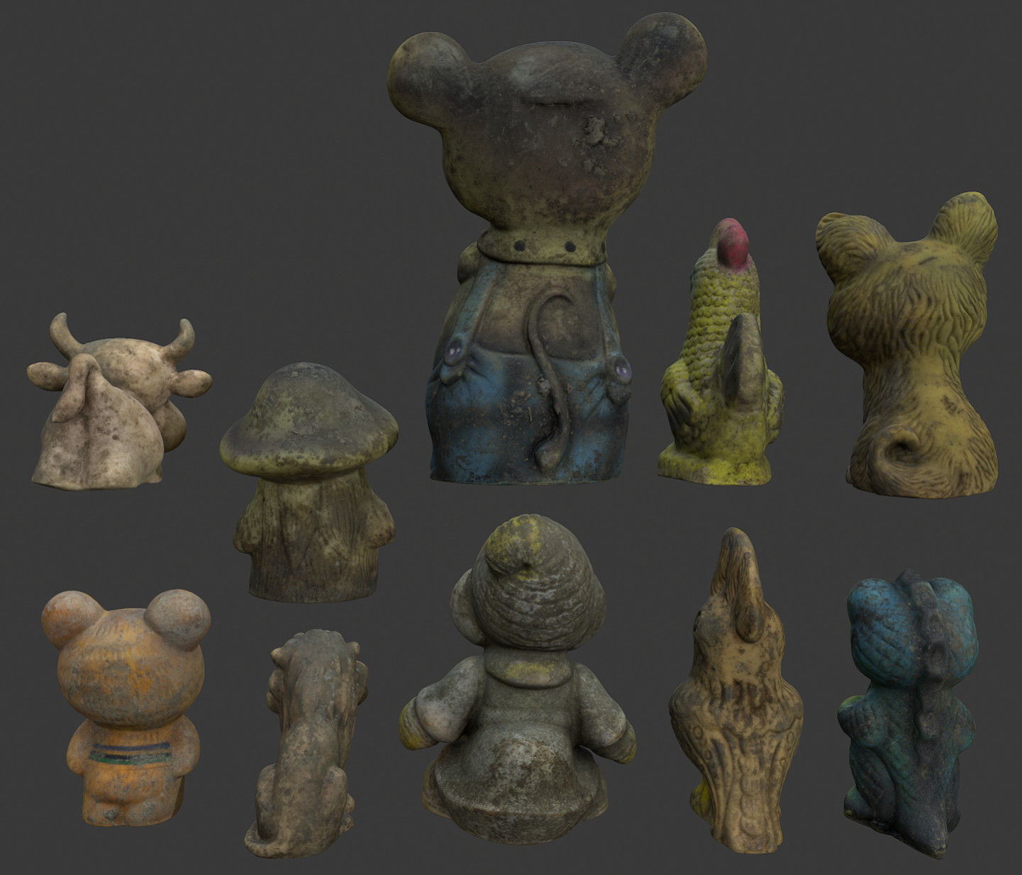 Old Soviet rubber toys high-poly set2 3D model_5