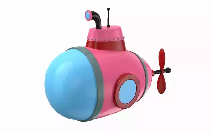 Cartoon Style Submarine Pink