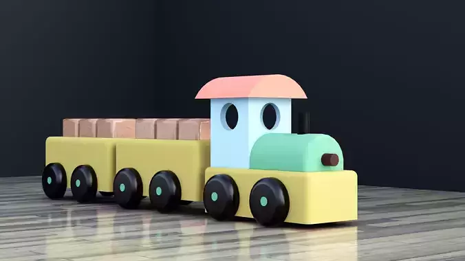 Simple Truck with troly 3D model Transportation asset