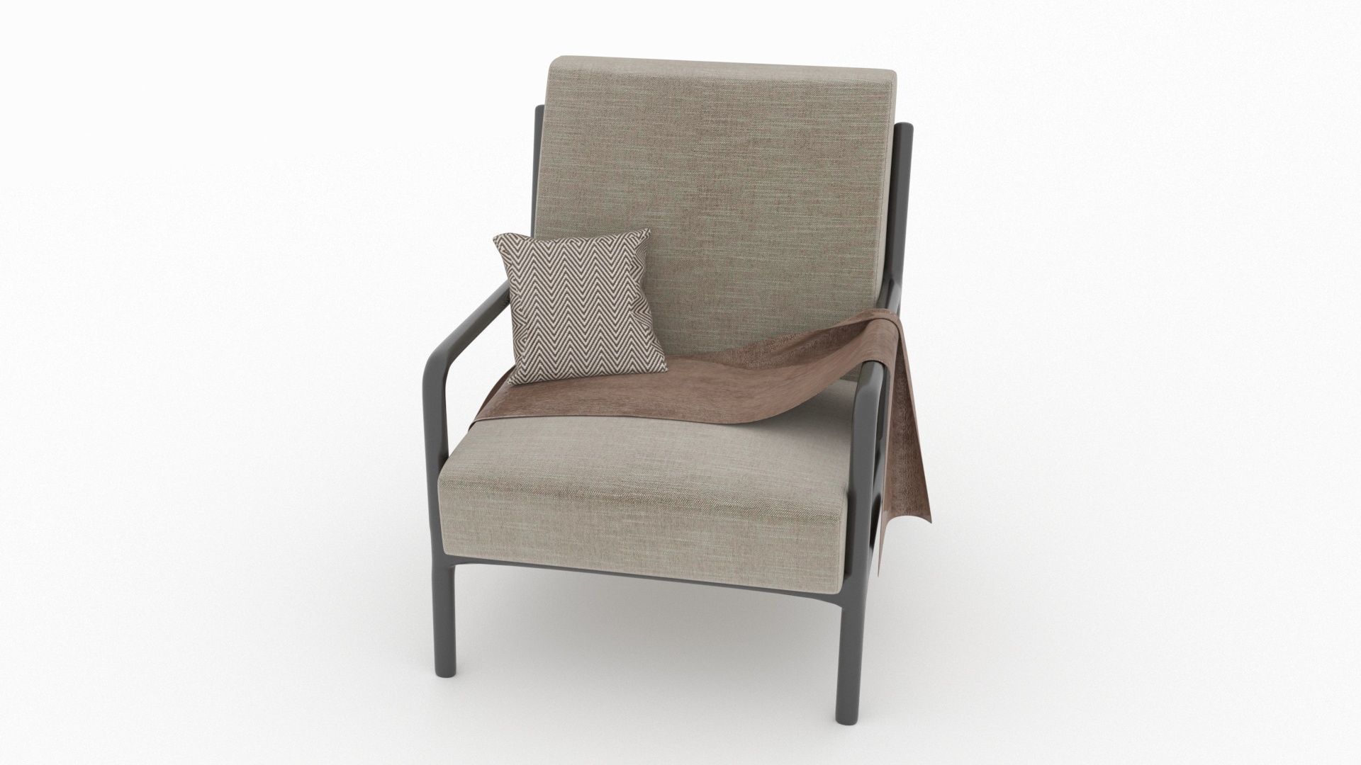 Armchair with pillow for 3ds max v-ray Free 3D model 3D model_2