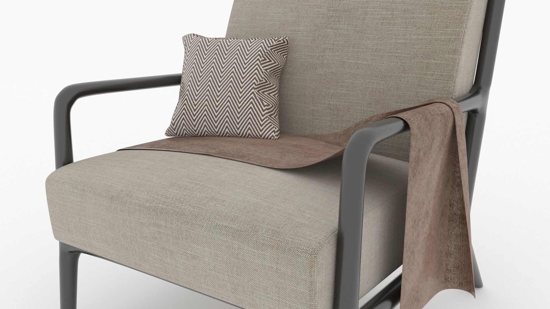 Armchair with pillow for 3ds max v-ray Free 3D model 3D model_1