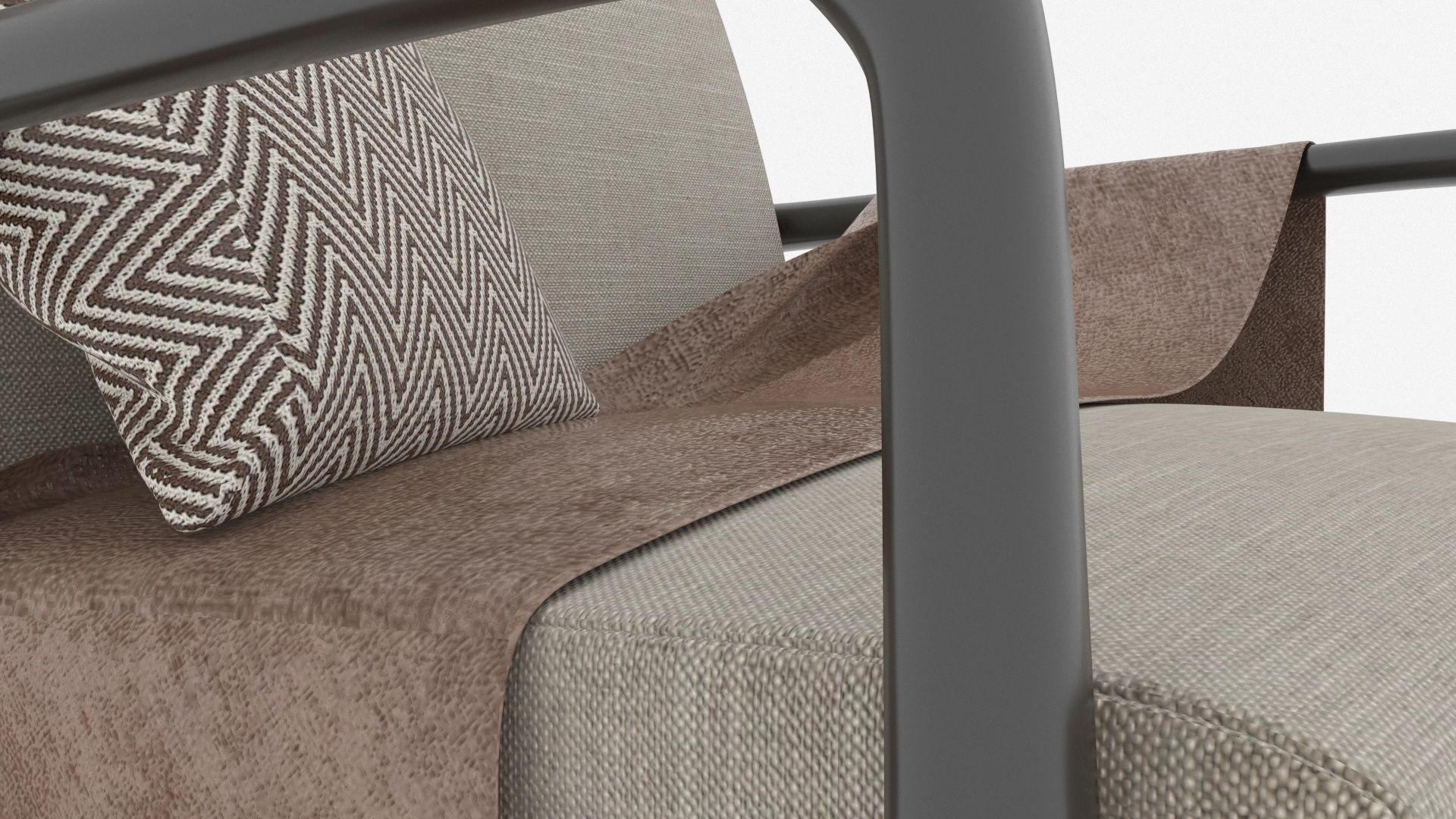 Armchair with pillow for 3ds max v-ray Free 3D model 3D model_3