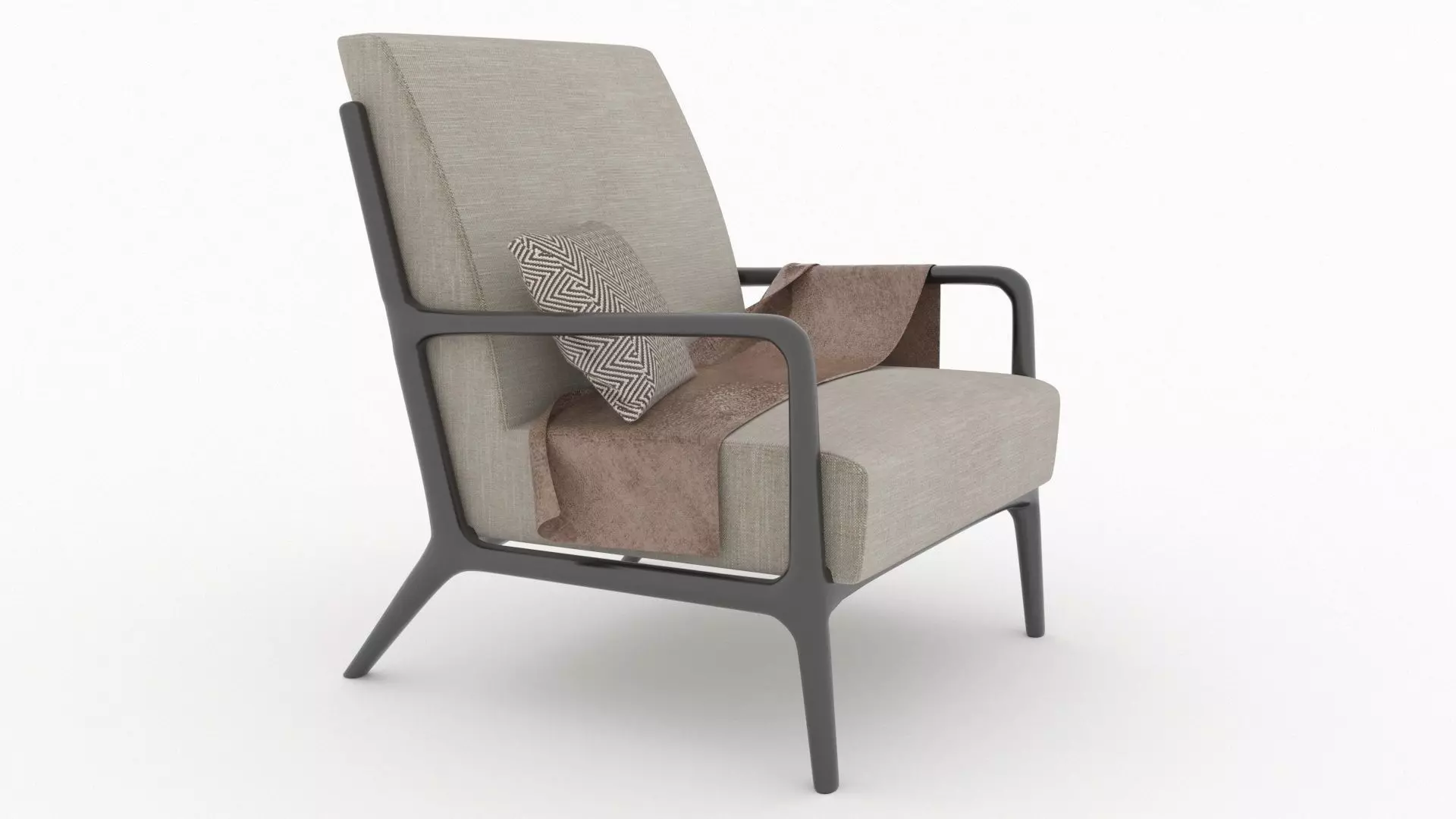 Armchair with pillow for 3ds max v-ray Free 3D model 3D model_0