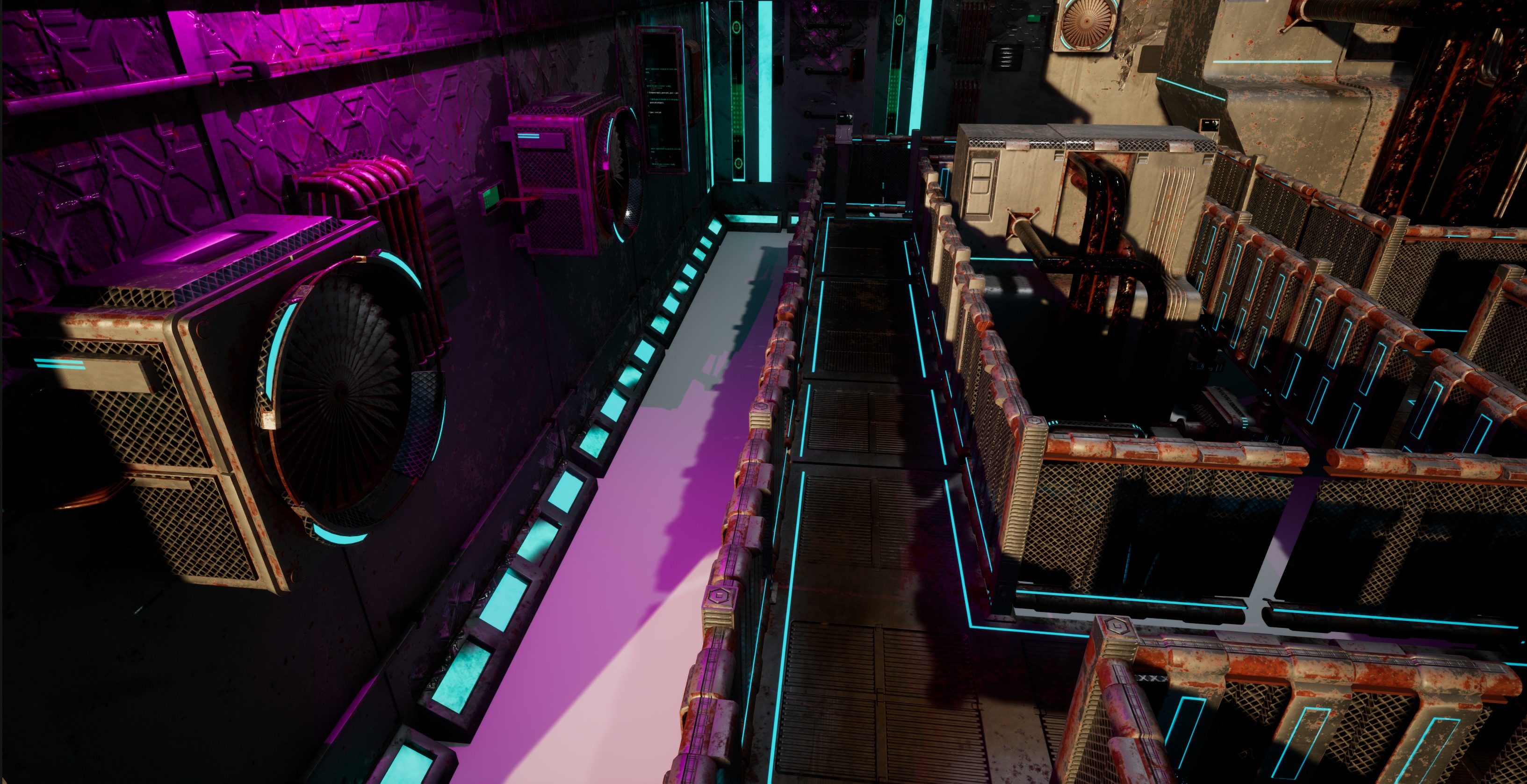 Cyberpunk modular set Low-poly 3D model_2