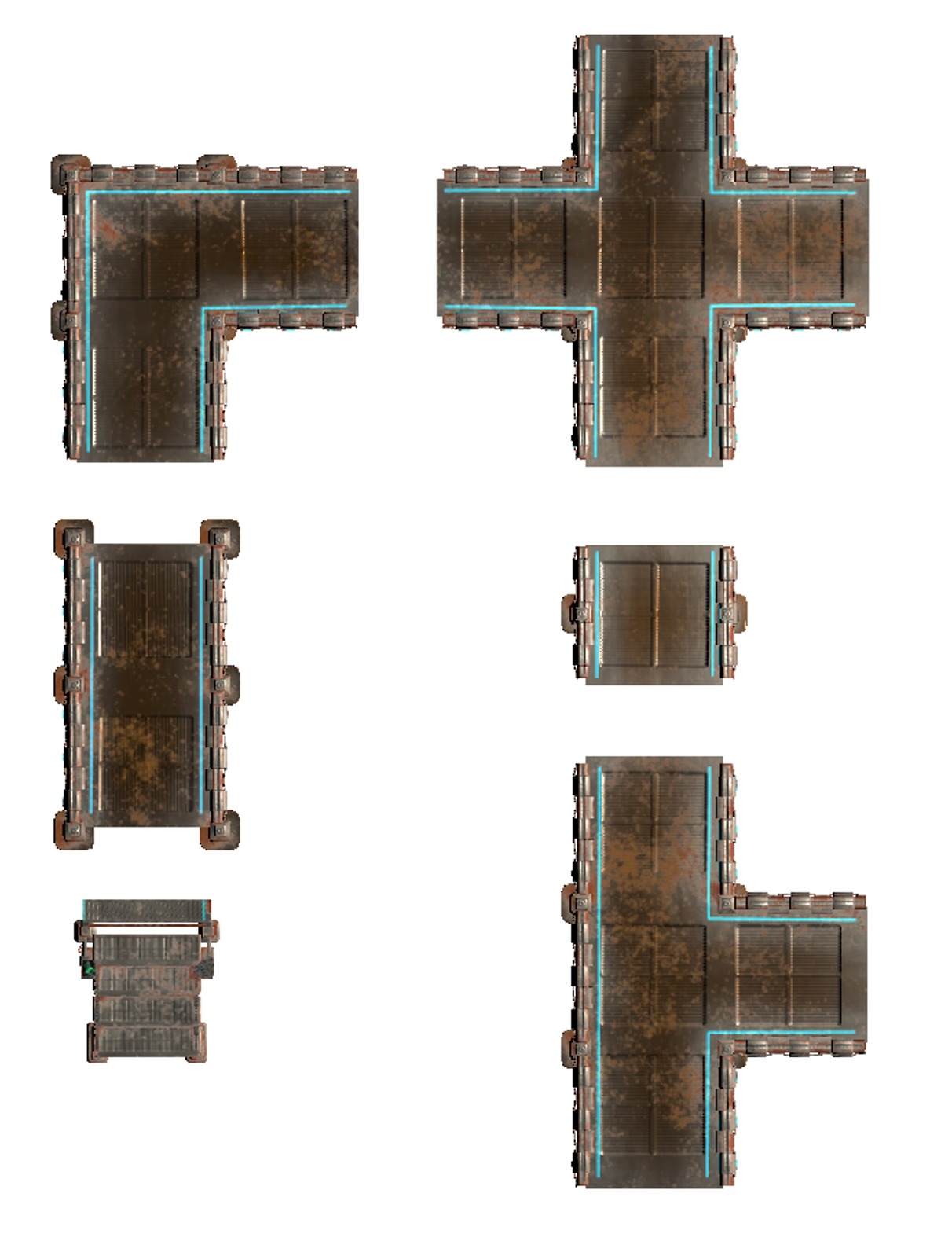 Cyberpunk modular set Low-poly 3D model_34