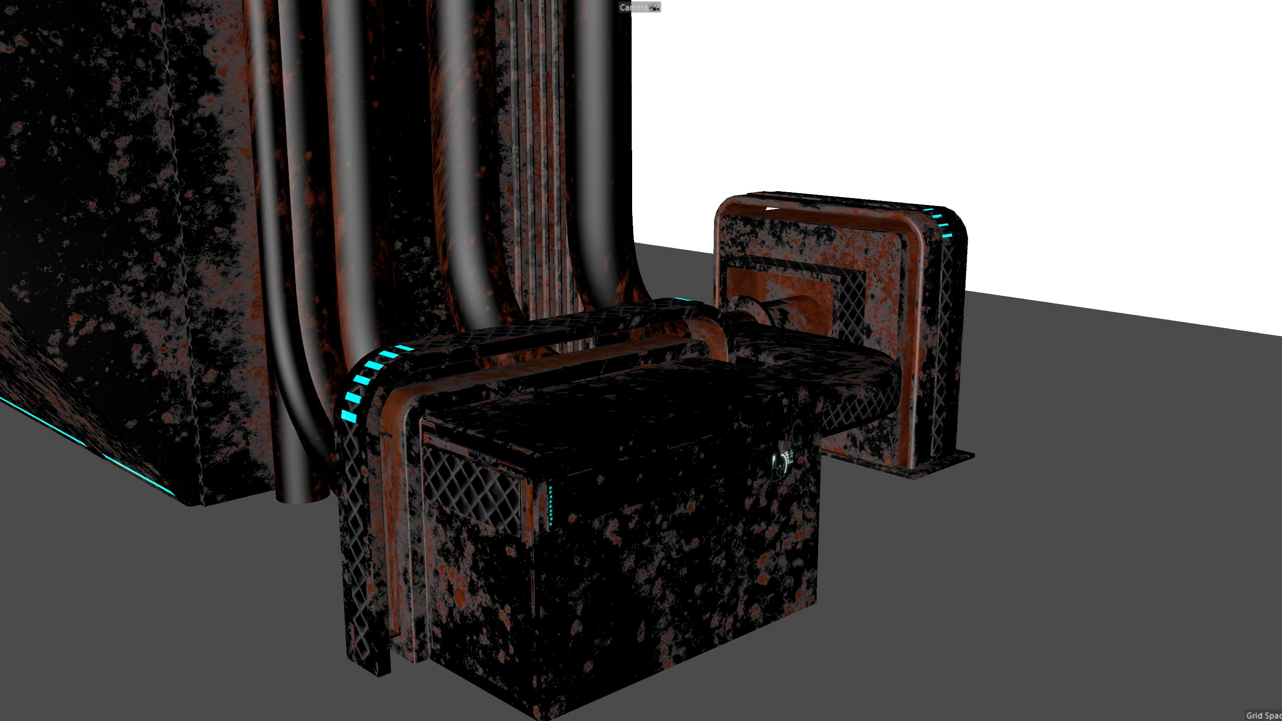 Cyberpunk modular set Low-poly 3D model_25