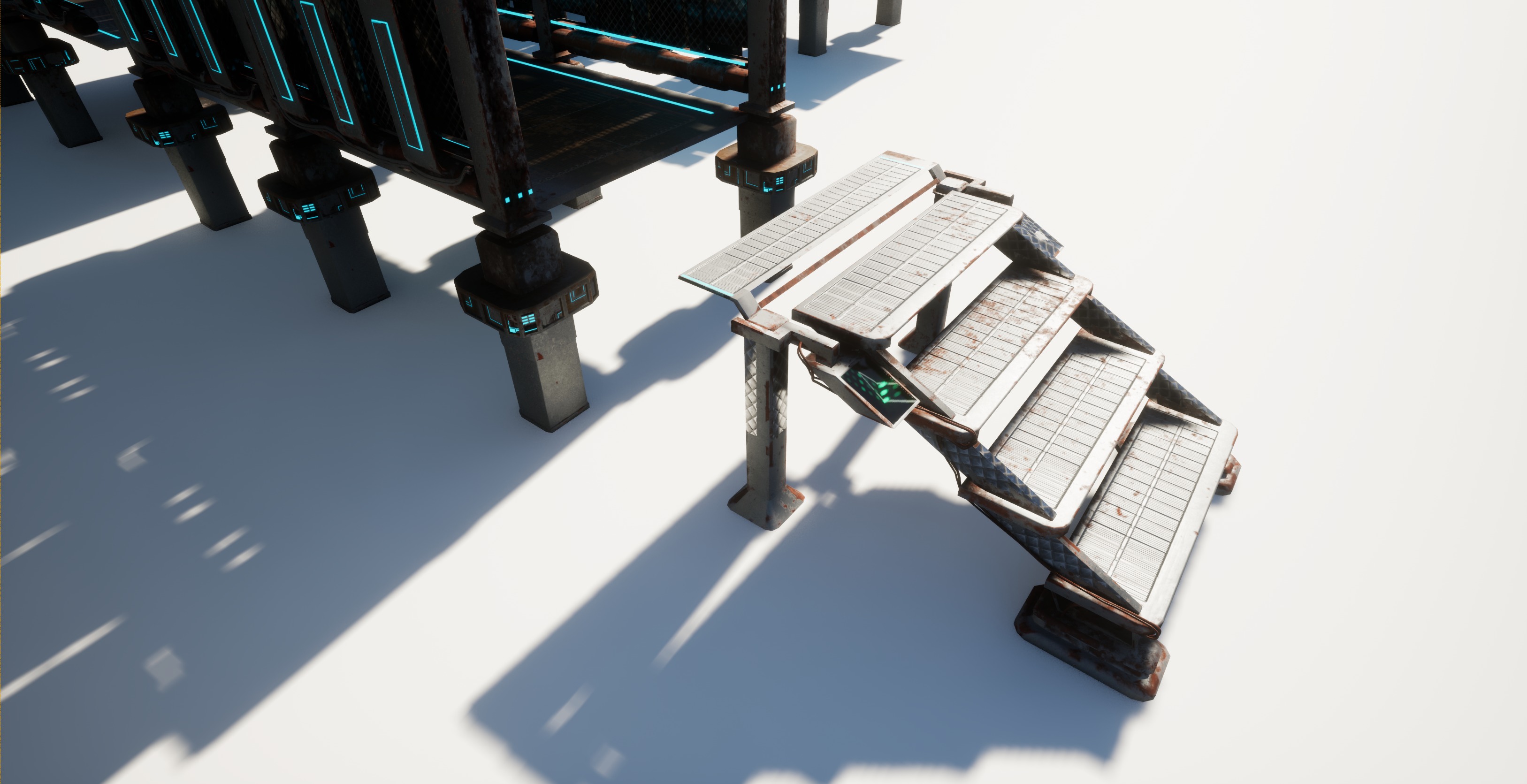 Cyberpunk modular set Low-poly 3D model_15