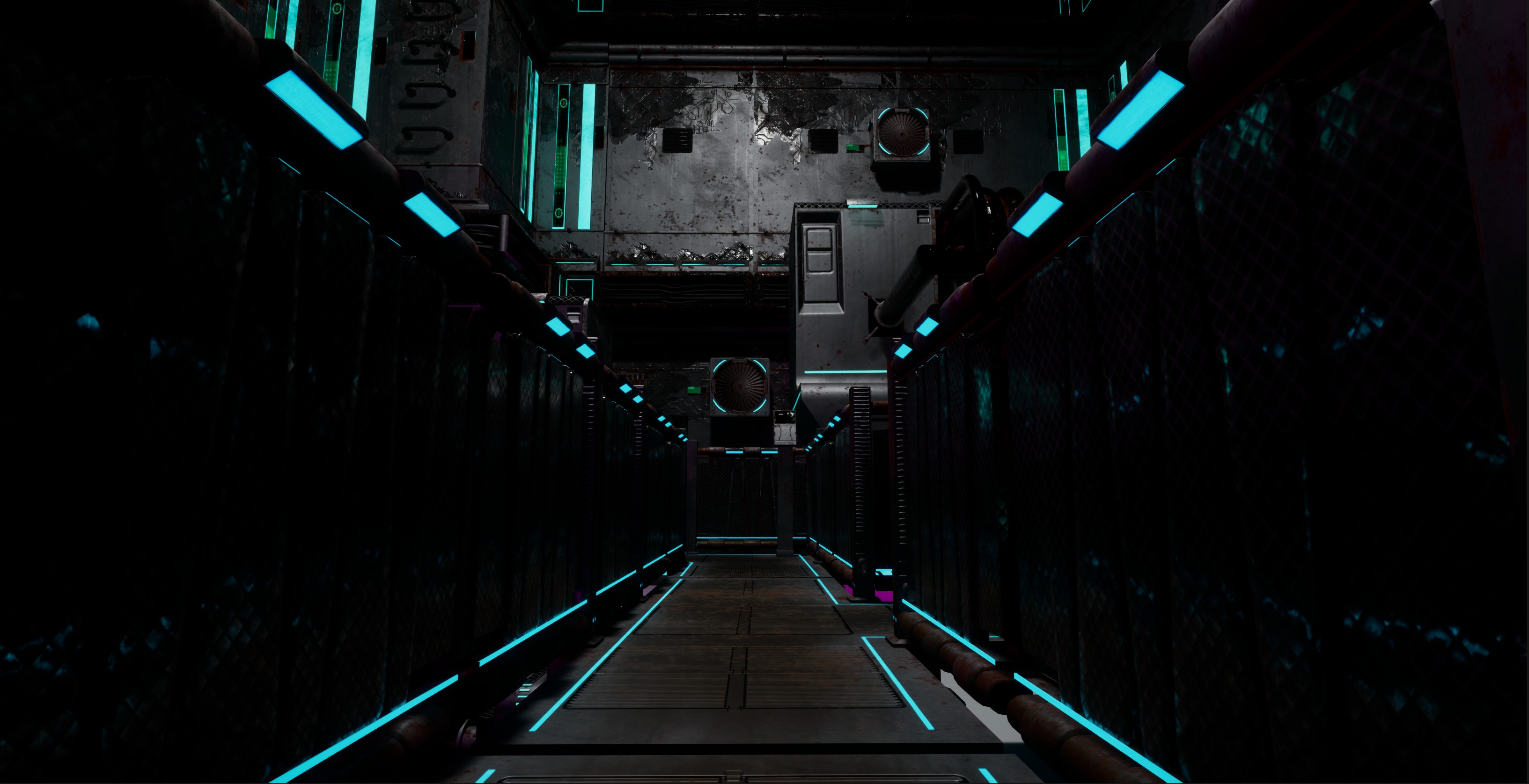 Cyberpunk modular set Low-poly 3D model_6