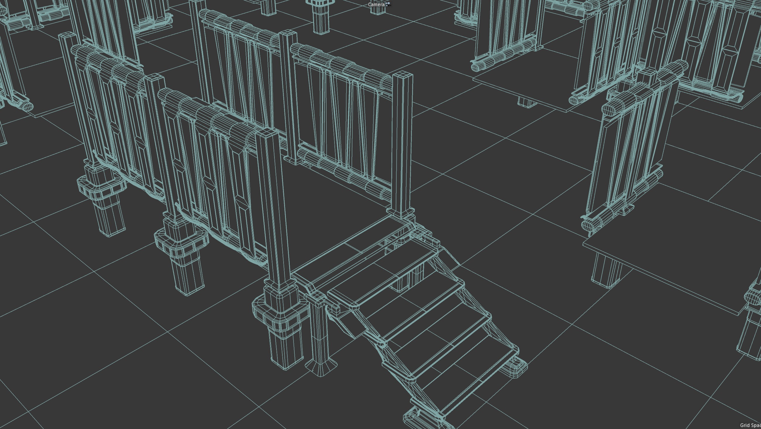 Cyberpunk modular set Low-poly 3D model_18