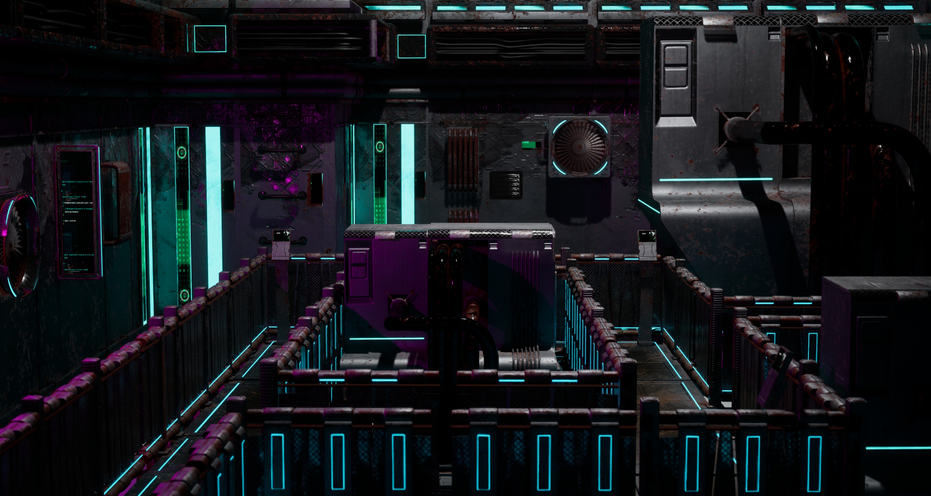 Cyberpunk modular set Low-poly 3D model_5