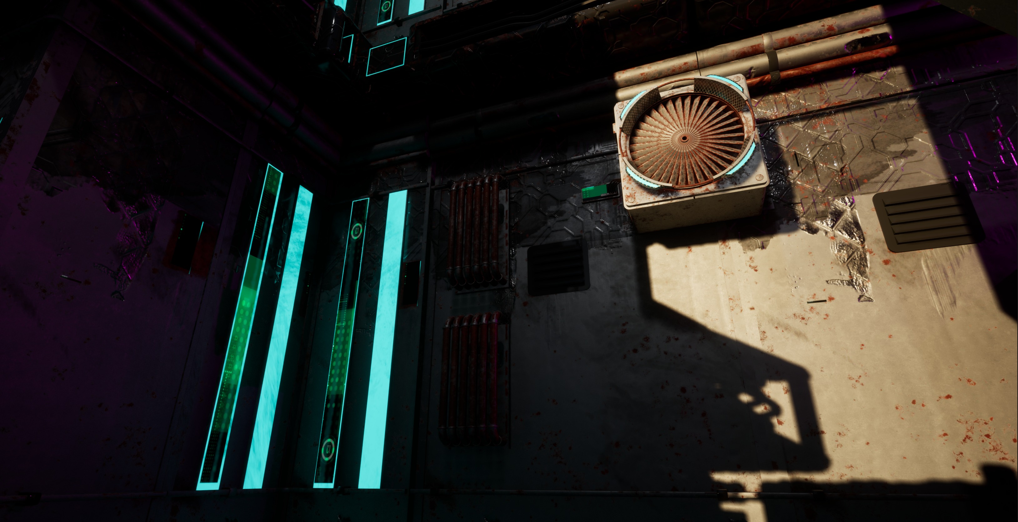 Cyberpunk modular set Low-poly 3D model_3