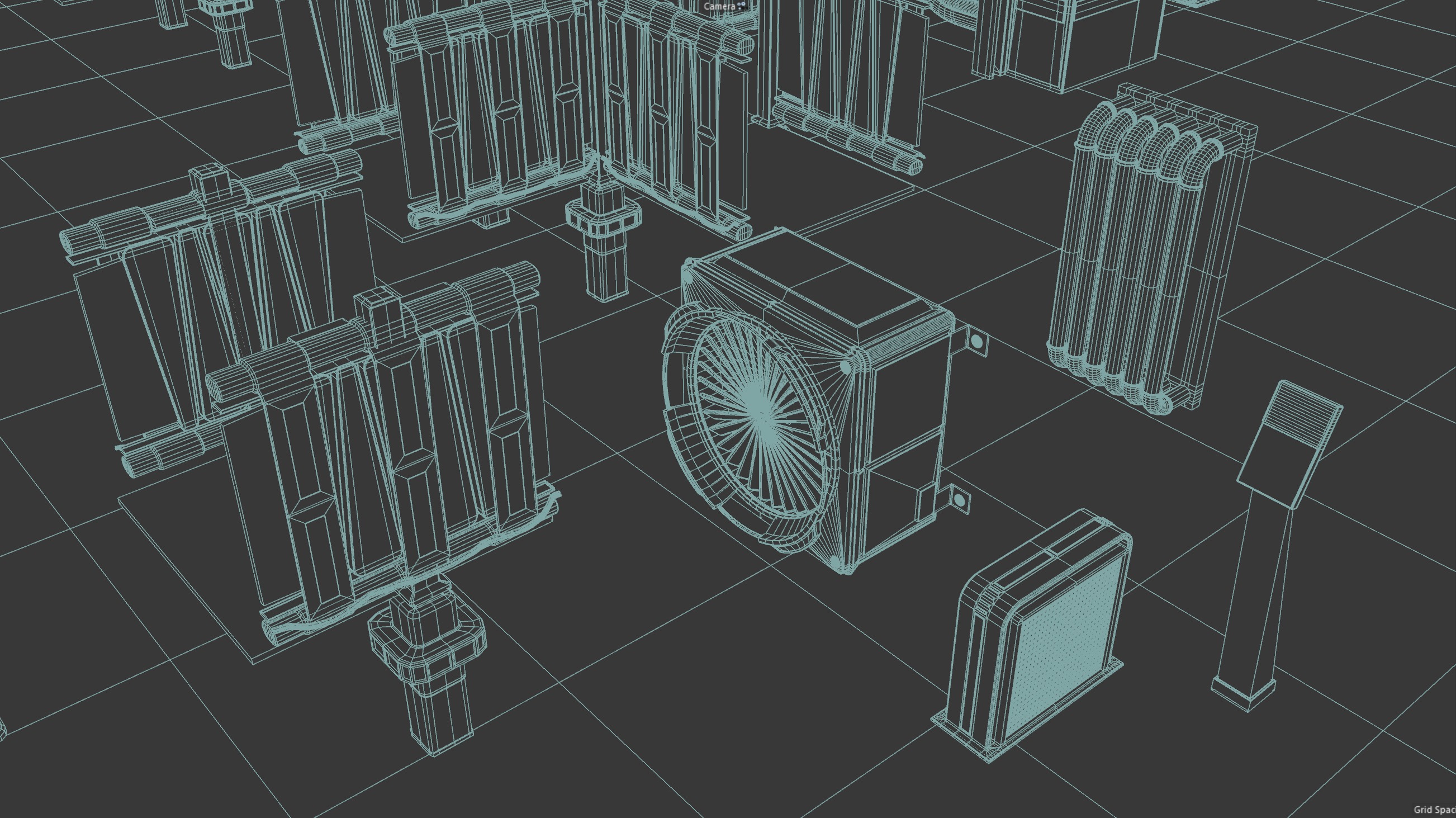 Cyberpunk modular set Low-poly 3D model_29