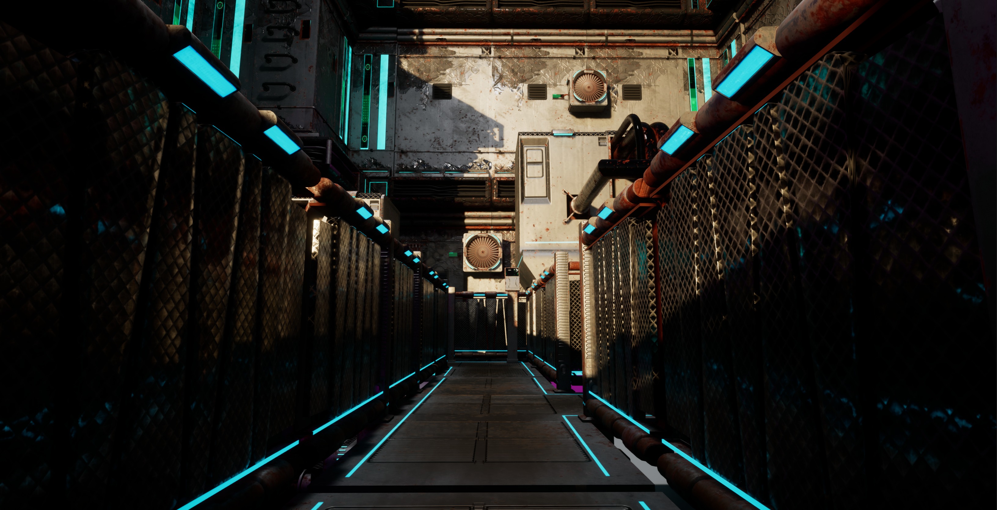 Cyberpunk modular set Low-poly 3D model_1