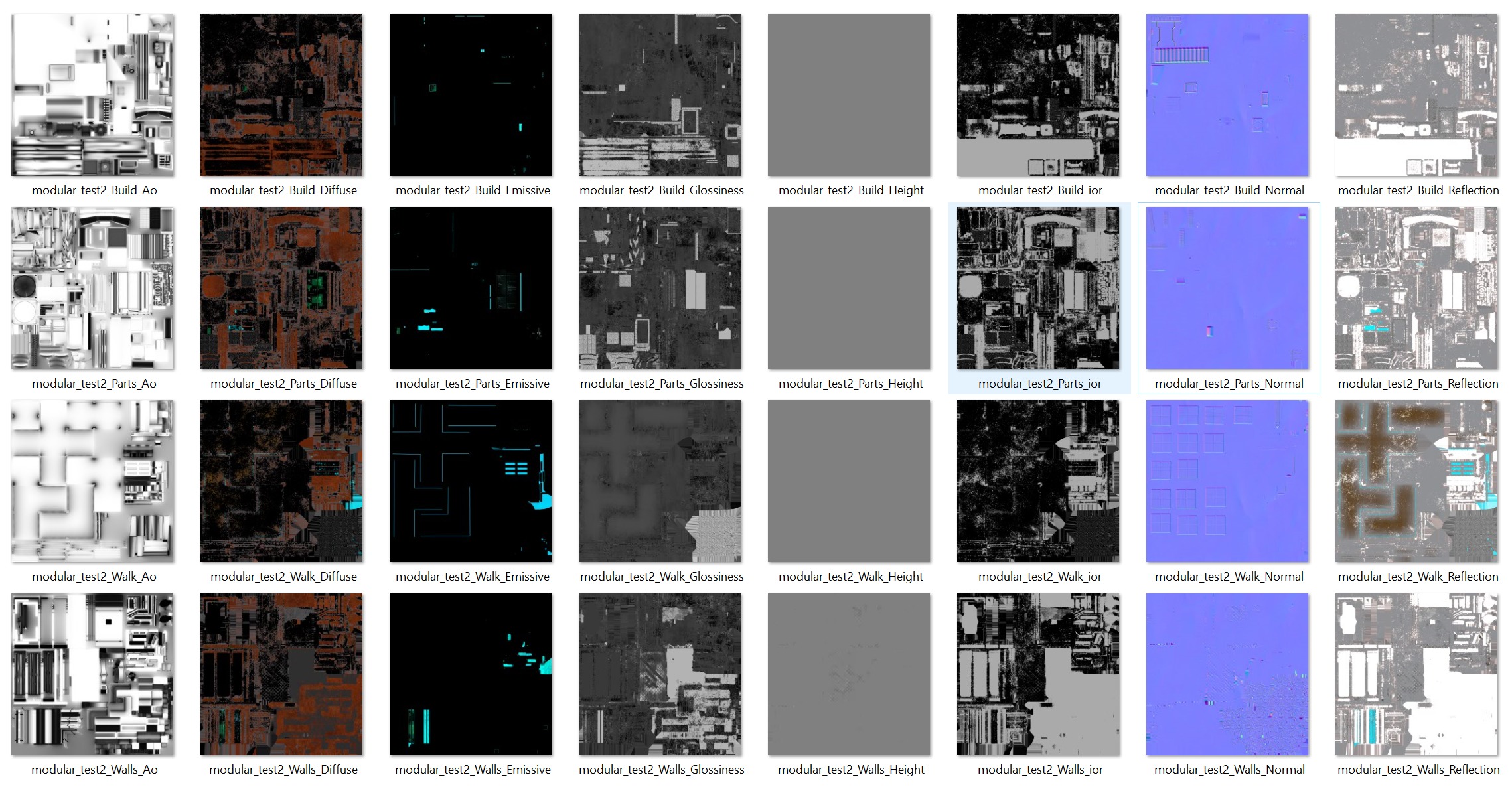 Cyberpunk modular set Low-poly 3D model_37