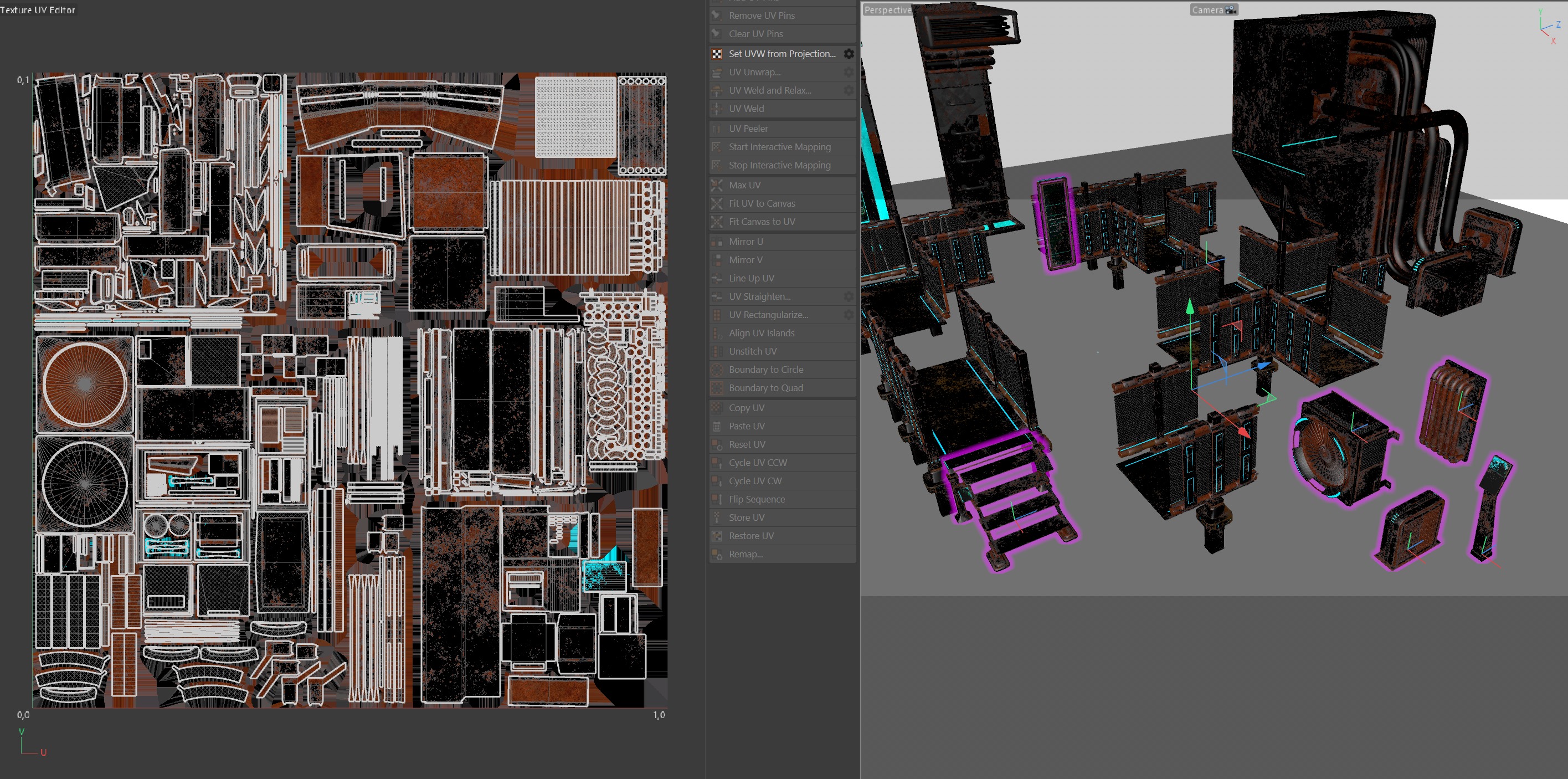 Cyberpunk modular set Low-poly 3D model_32