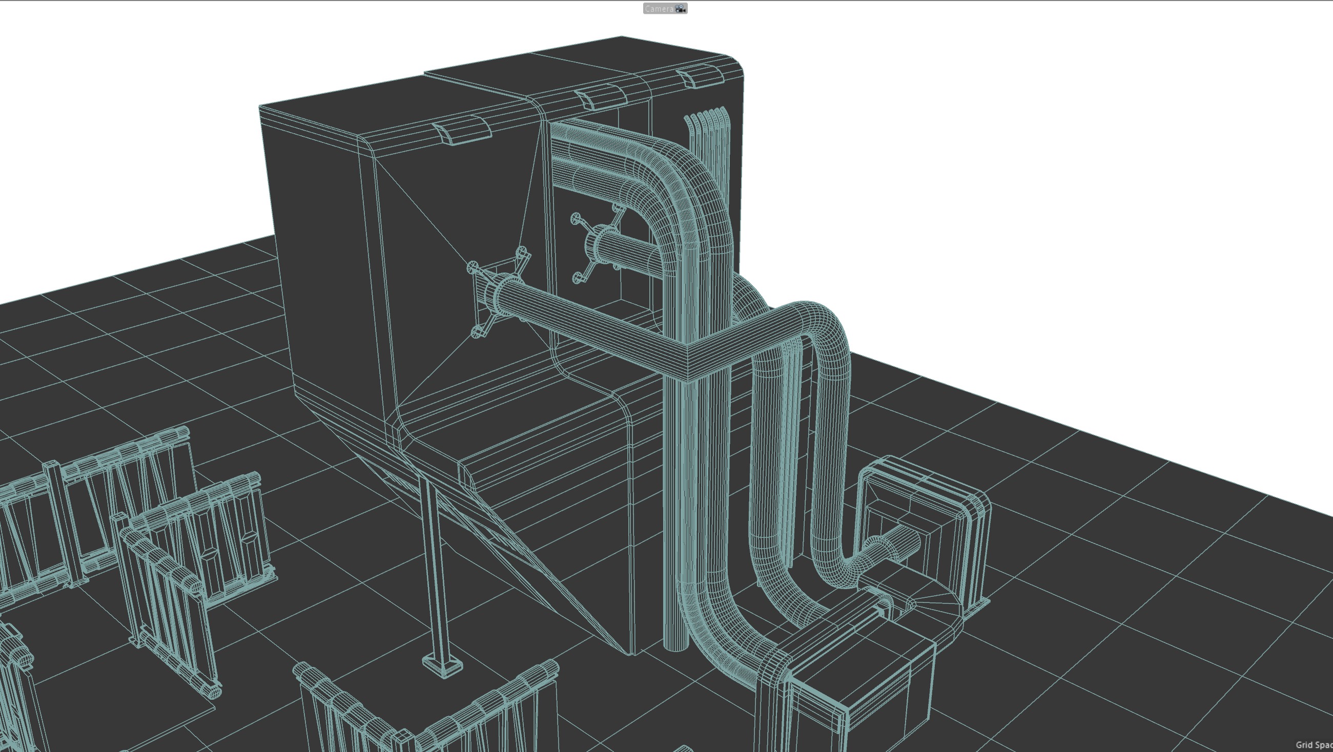 Cyberpunk modular set Low-poly 3D model_24