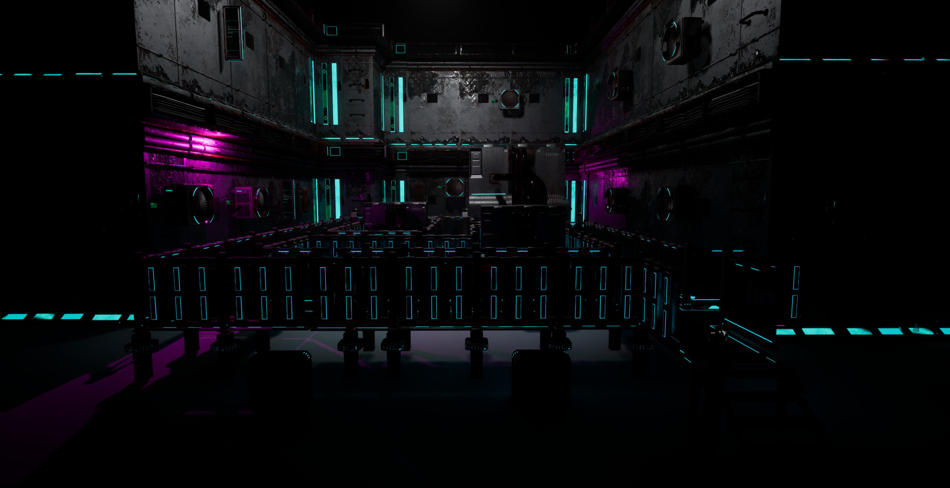 Cyberpunk modular set Low-poly 3D model_8