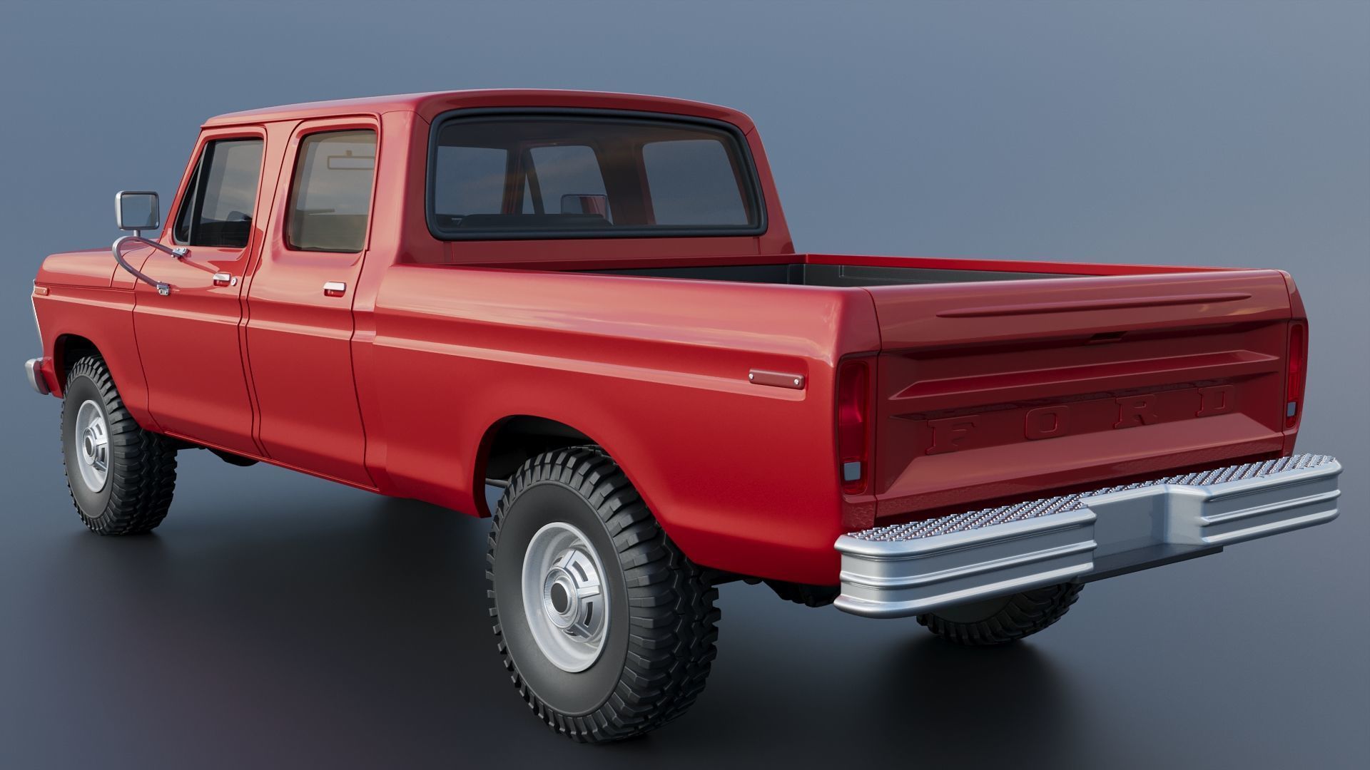 F-250 Crew Cab 1974 3D print model_19
