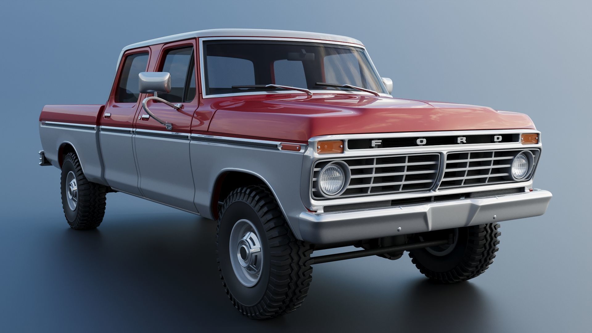 F-250 Crew Cab 1974 3D print model_11