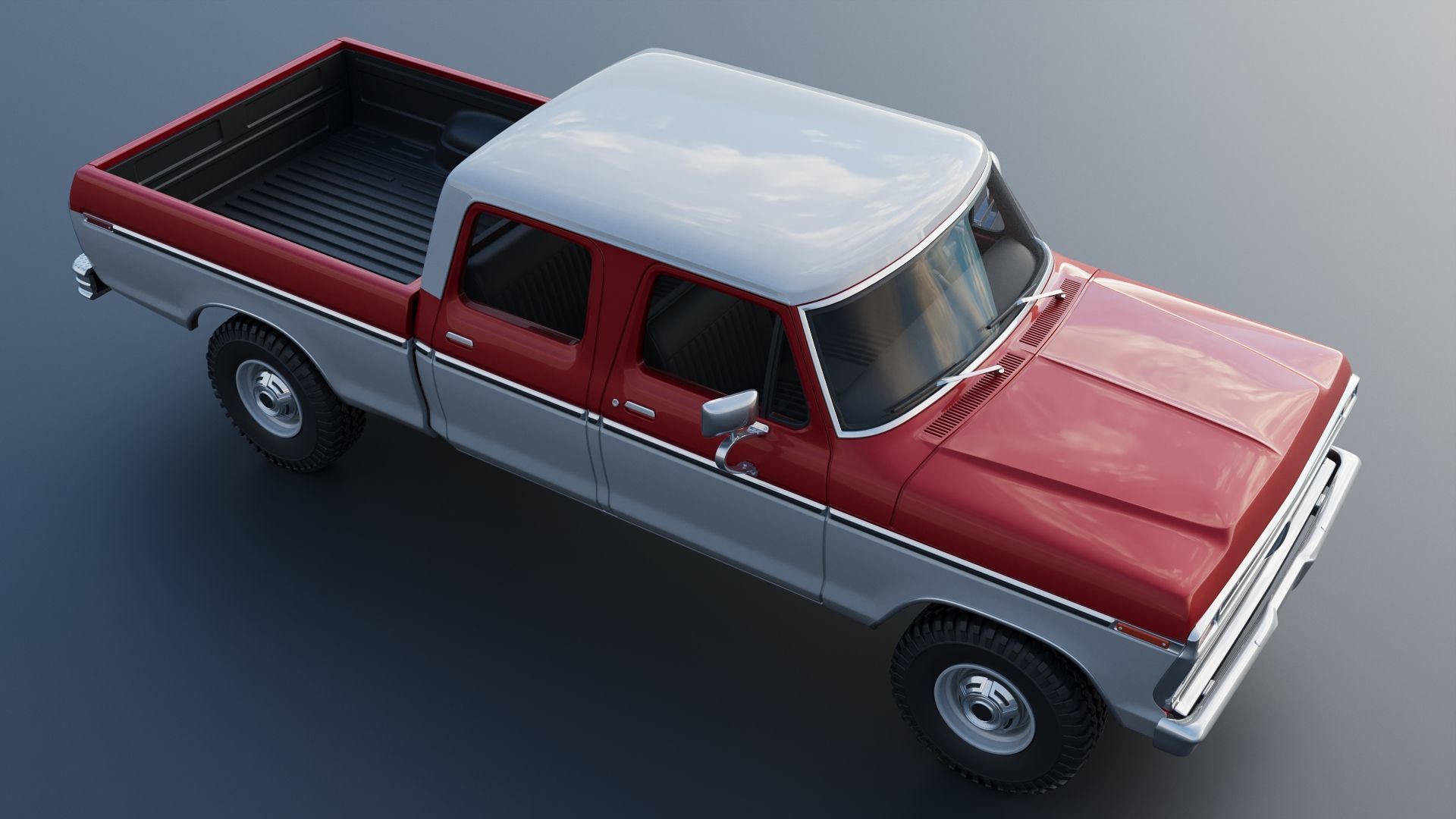F-250 Crew Cab 1974 3D print model_12