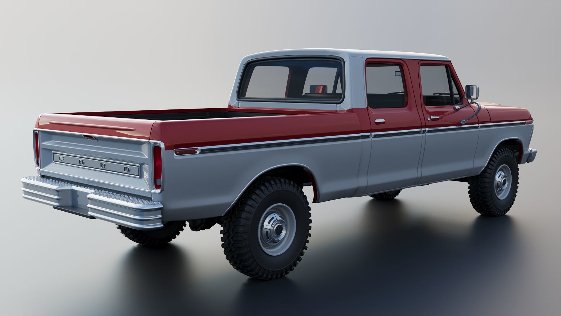 F-250 Crew Cab 1974 3D print model_7