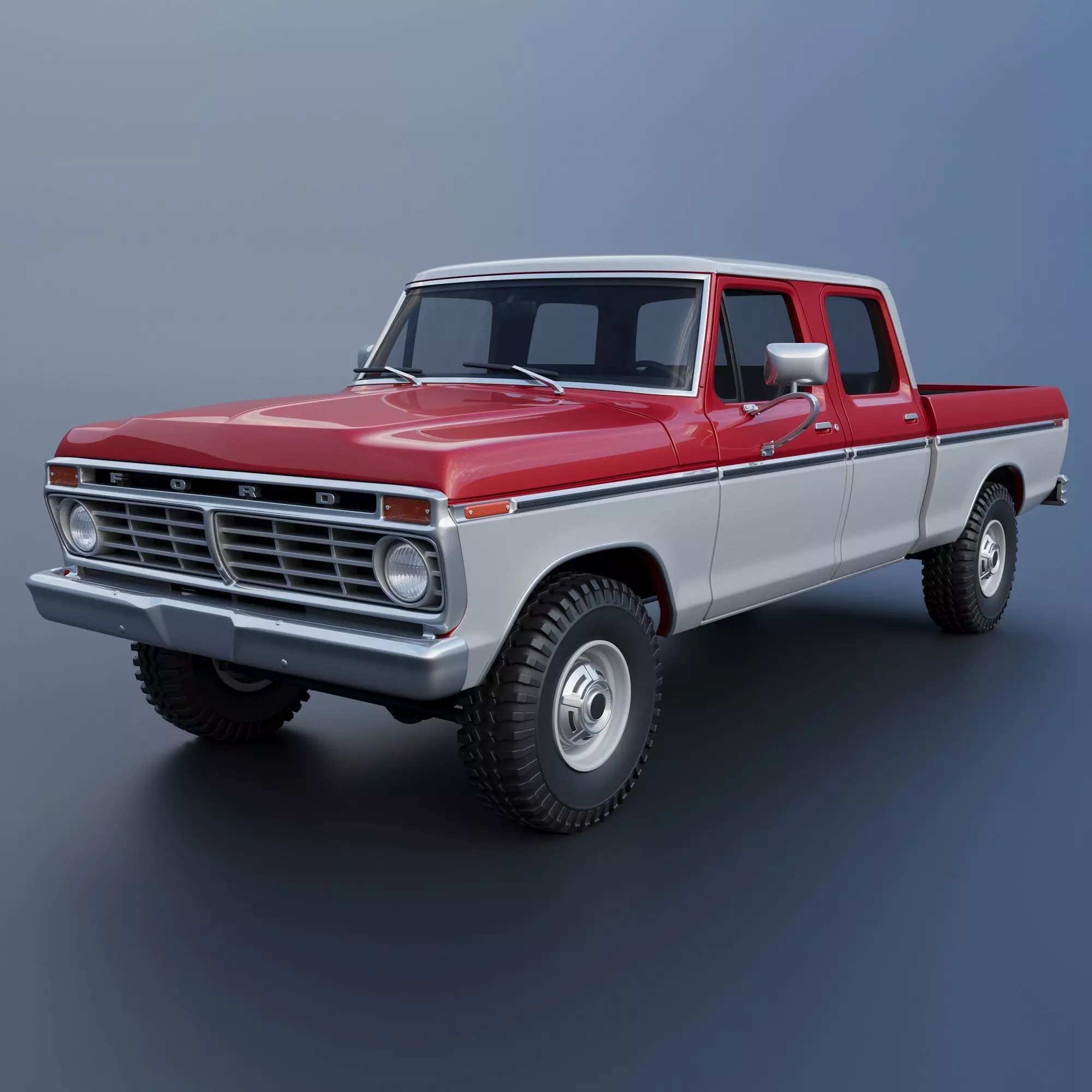 F-250 Crew Cab 1974 3D print model_0
