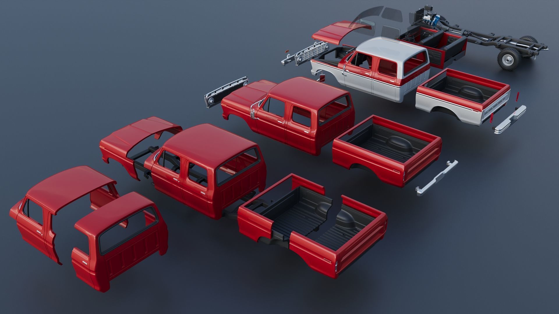 F-250 Crew Cab 1974 3D print model_22