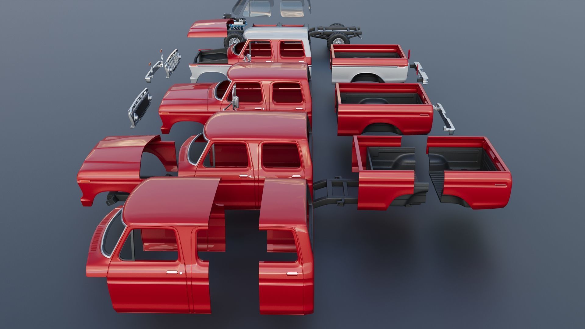 F-250 Crew Cab 1974 3D print model_21